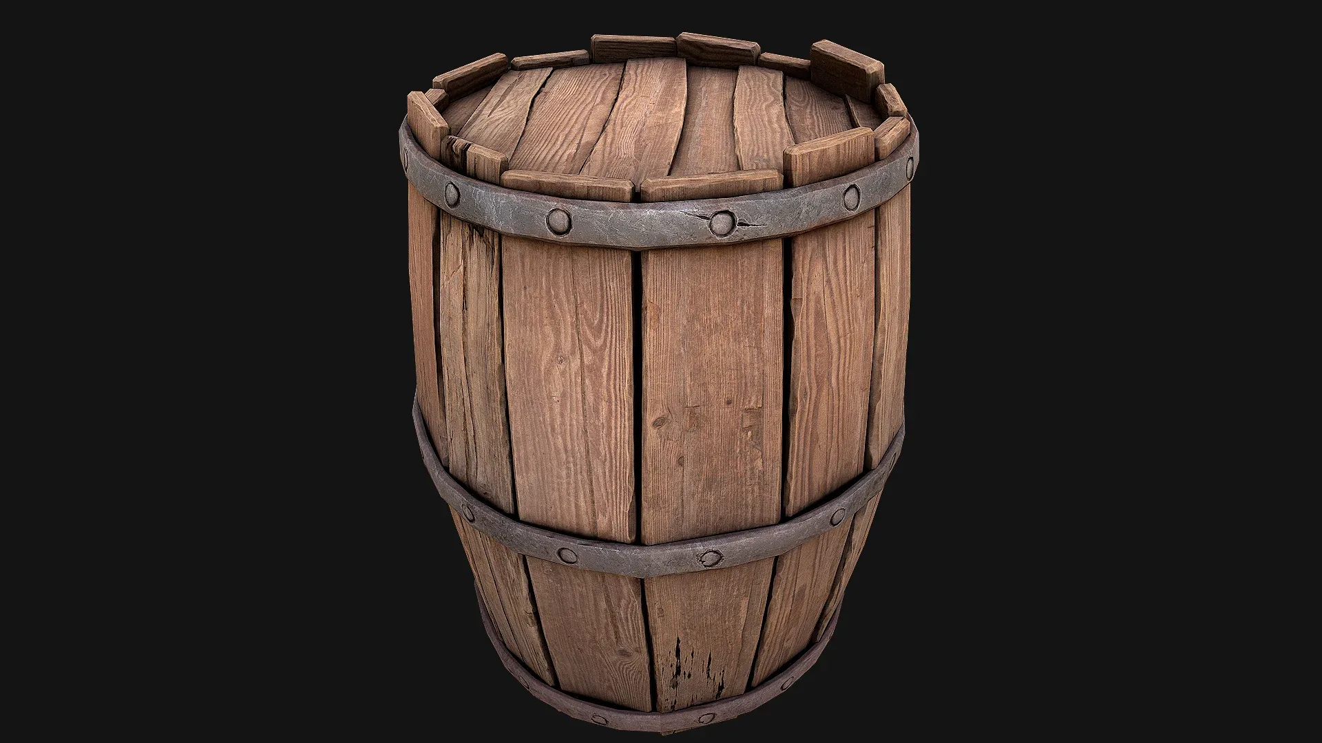 Medieval Wooden Barrel