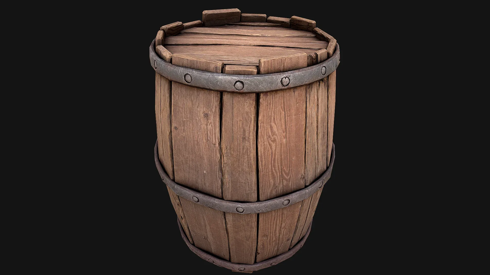 Medieval Wooden Barrel