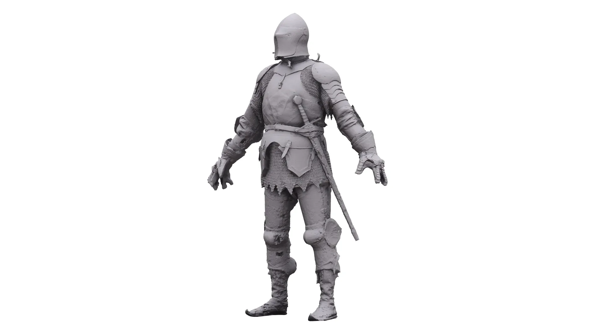 Raw A Pose Body Scan | 3D Model Sigvid Medieval Knight