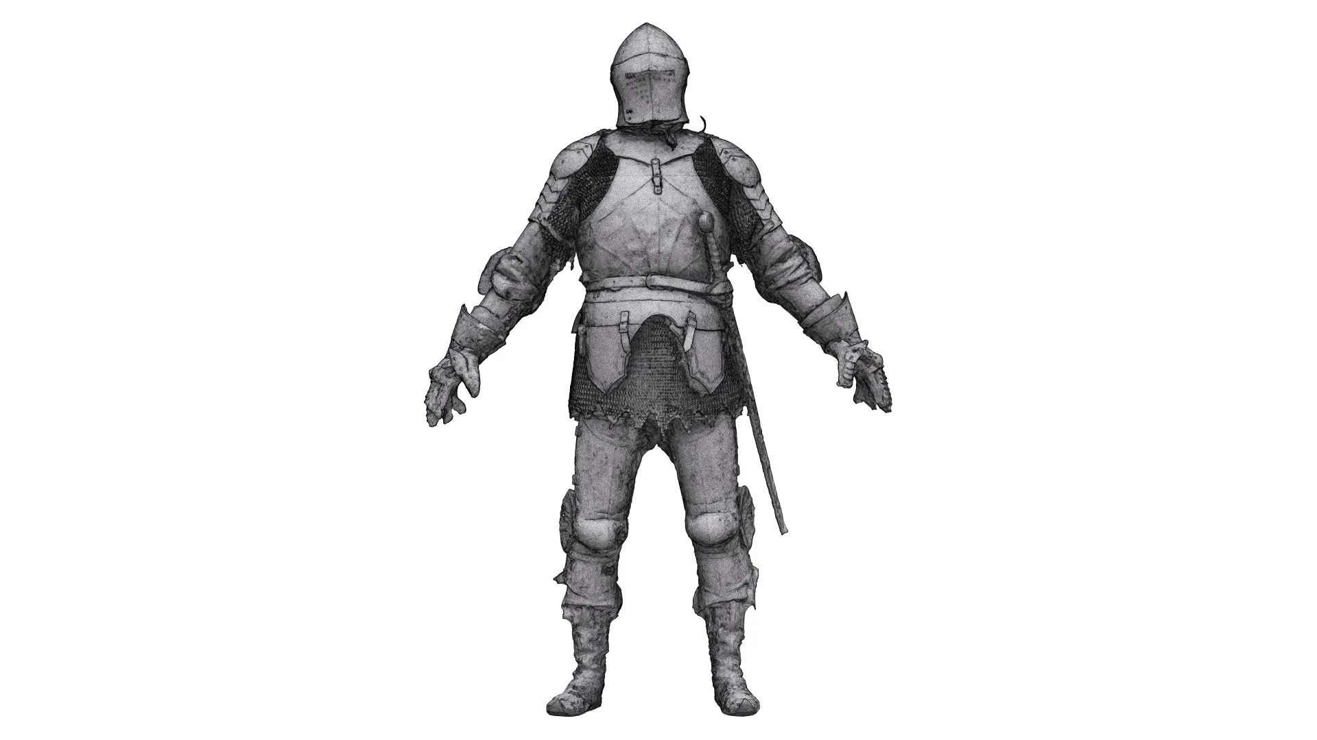 Raw A Pose Body Scan | 3D Model Sigvid Medieval Knight