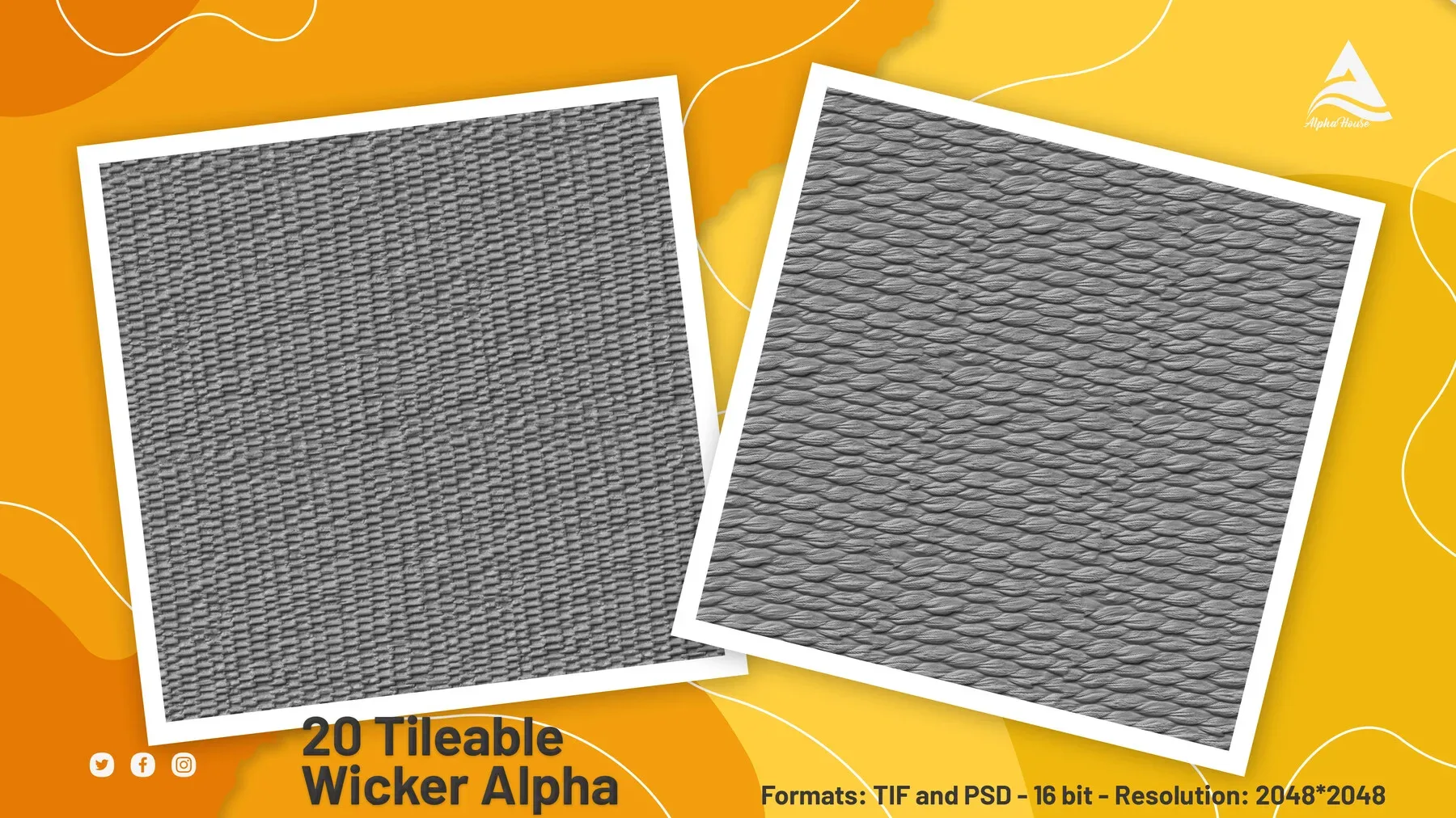 20 Tileable Wicker Alpha