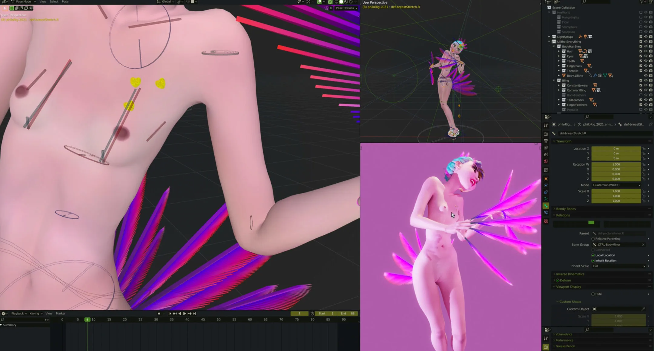 Rigging Nude Females in Blender, Lesson 6, Breasts