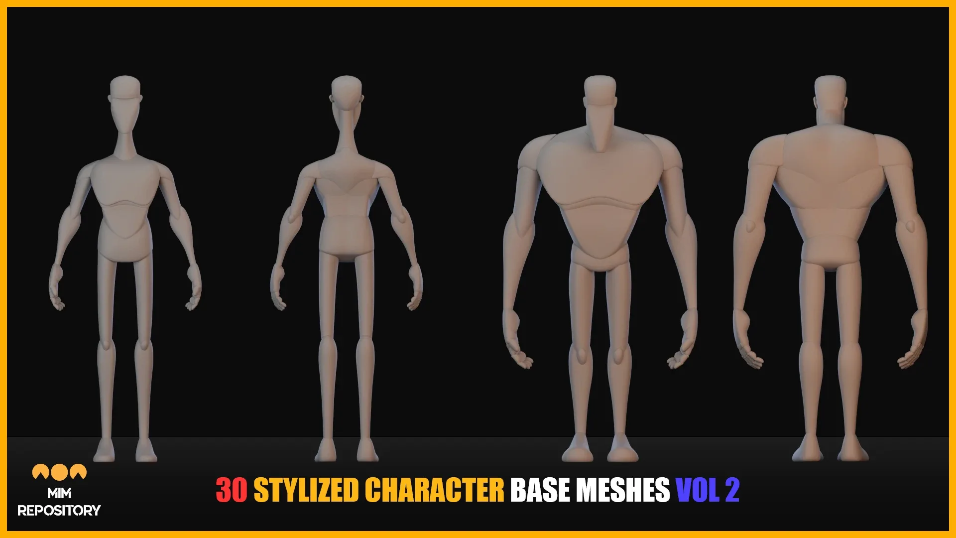 30 stylized character Base Meshes _ vol2