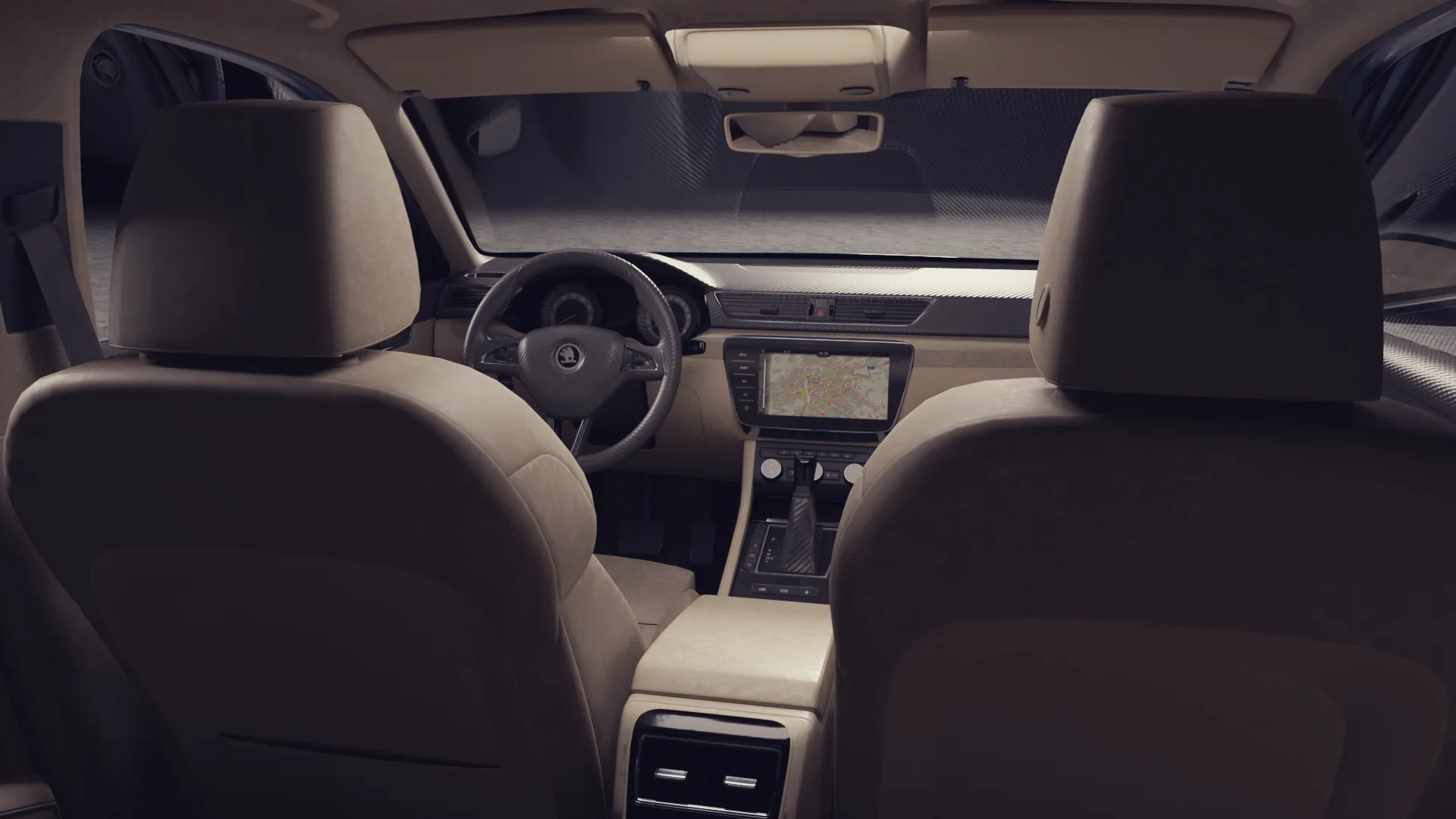 Blue car skoda superb