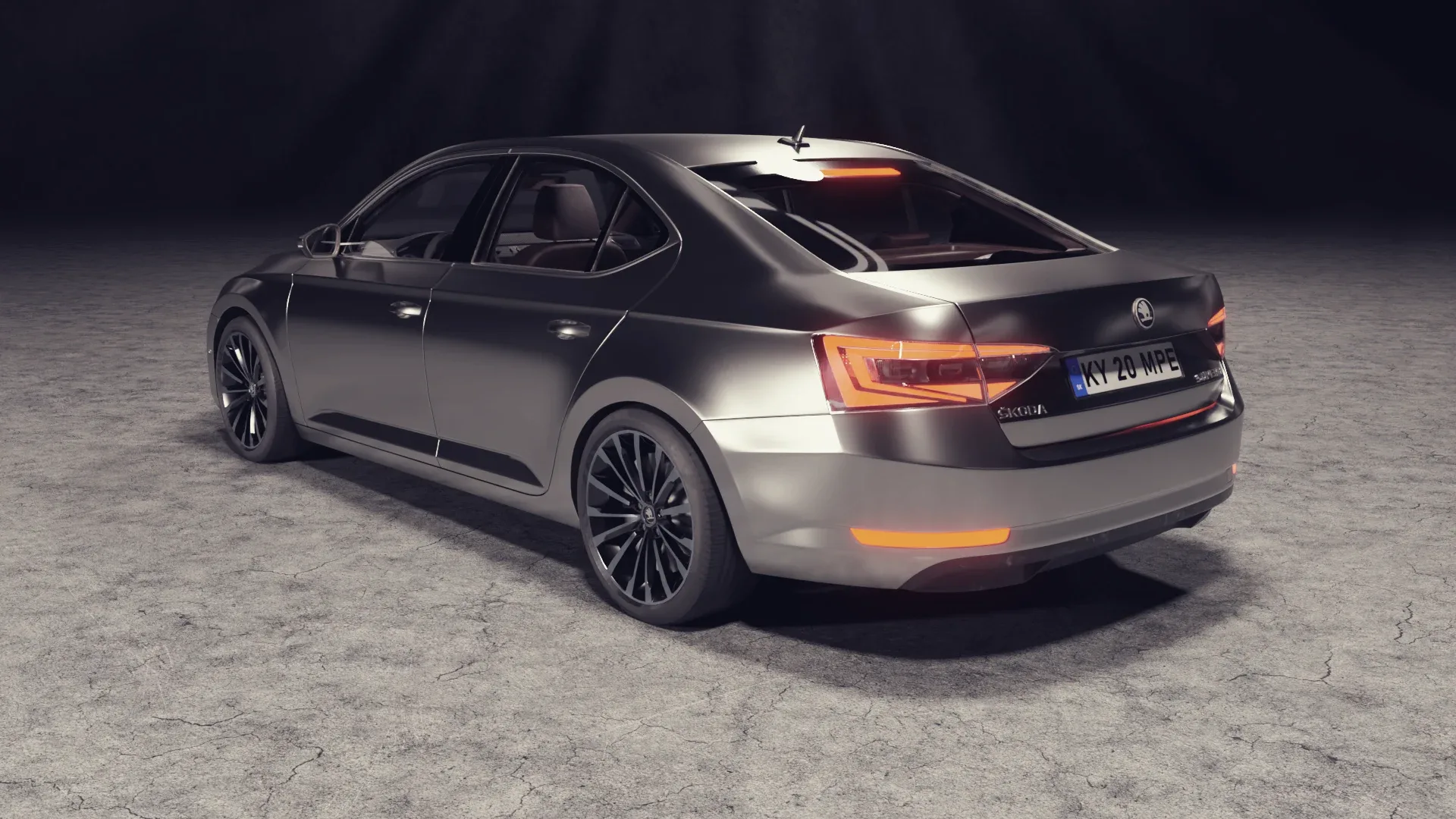 3D gray car skoda superb