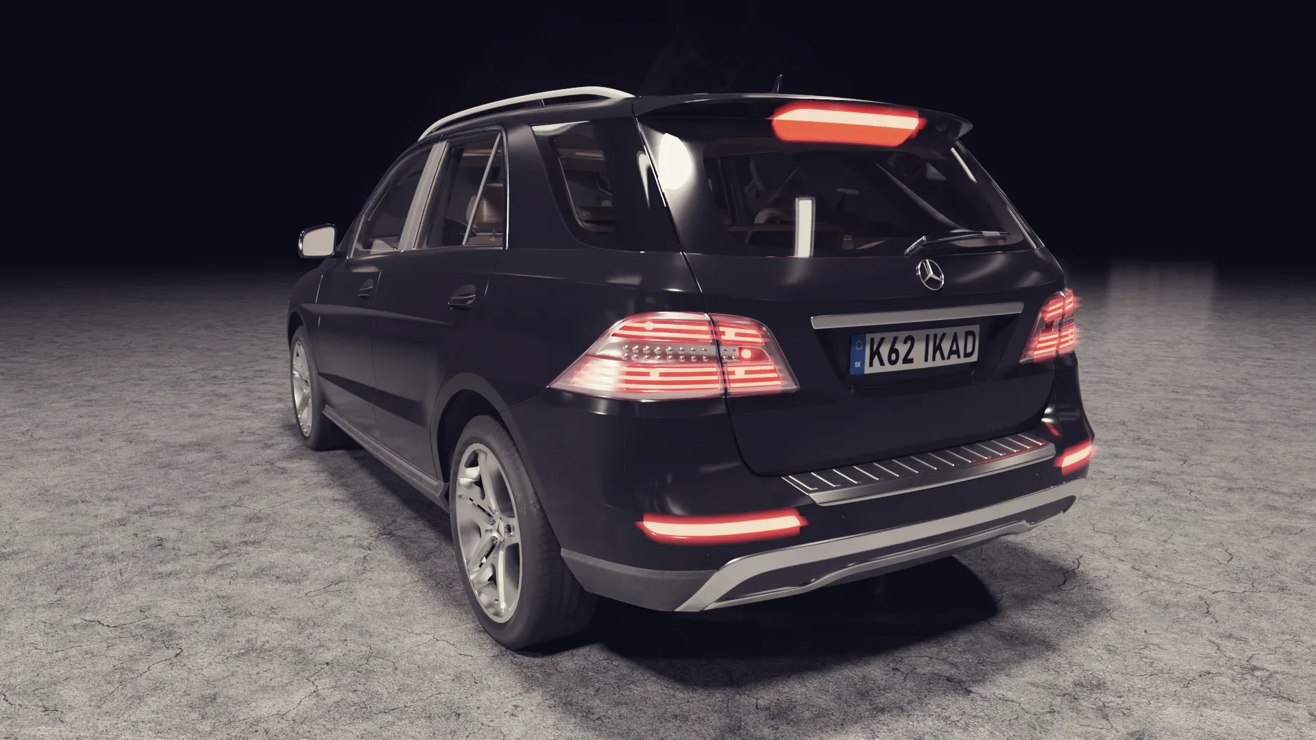 3D black car mercedes benz mL model