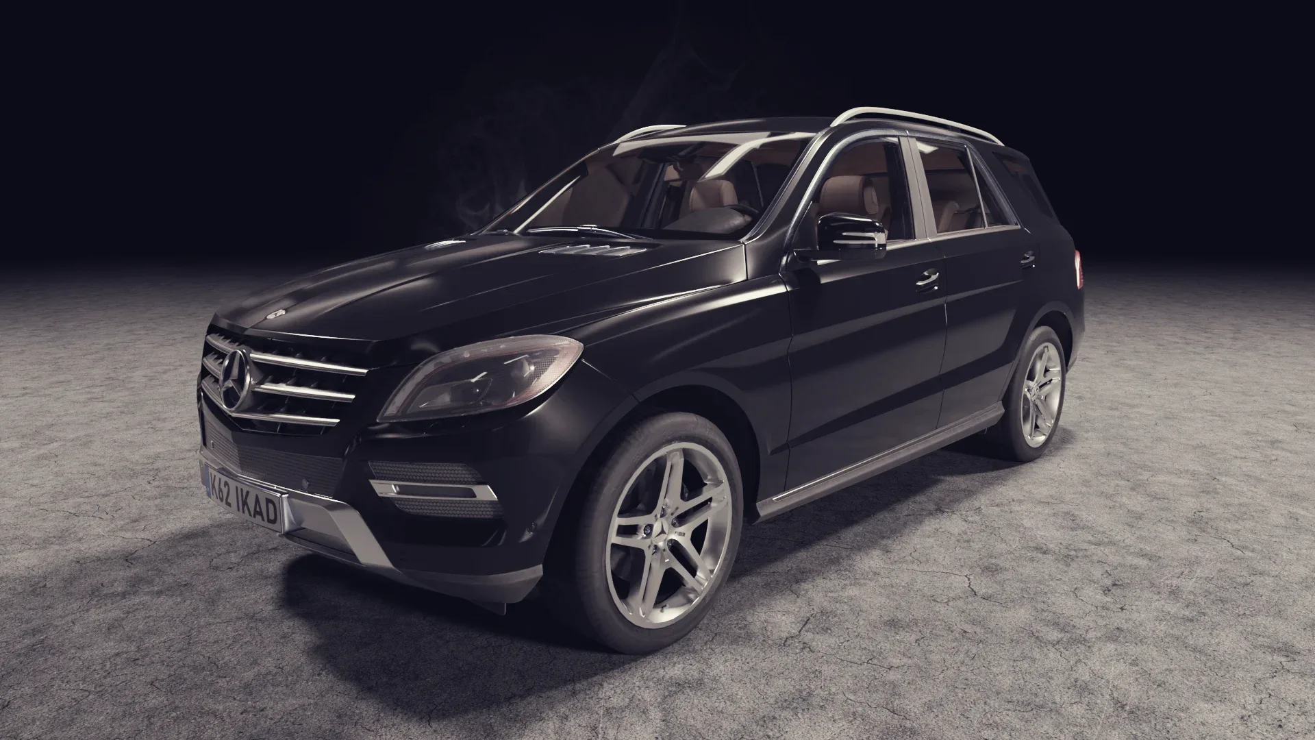 3D black car mercedes benz mL model