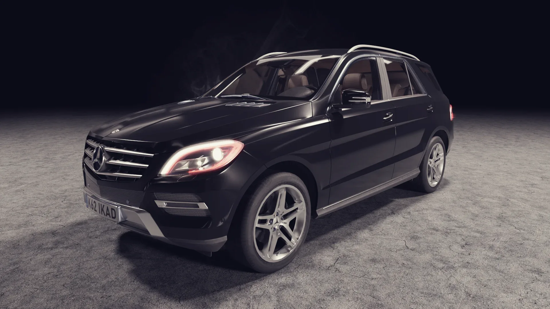 3D black car mercedes benz mL model