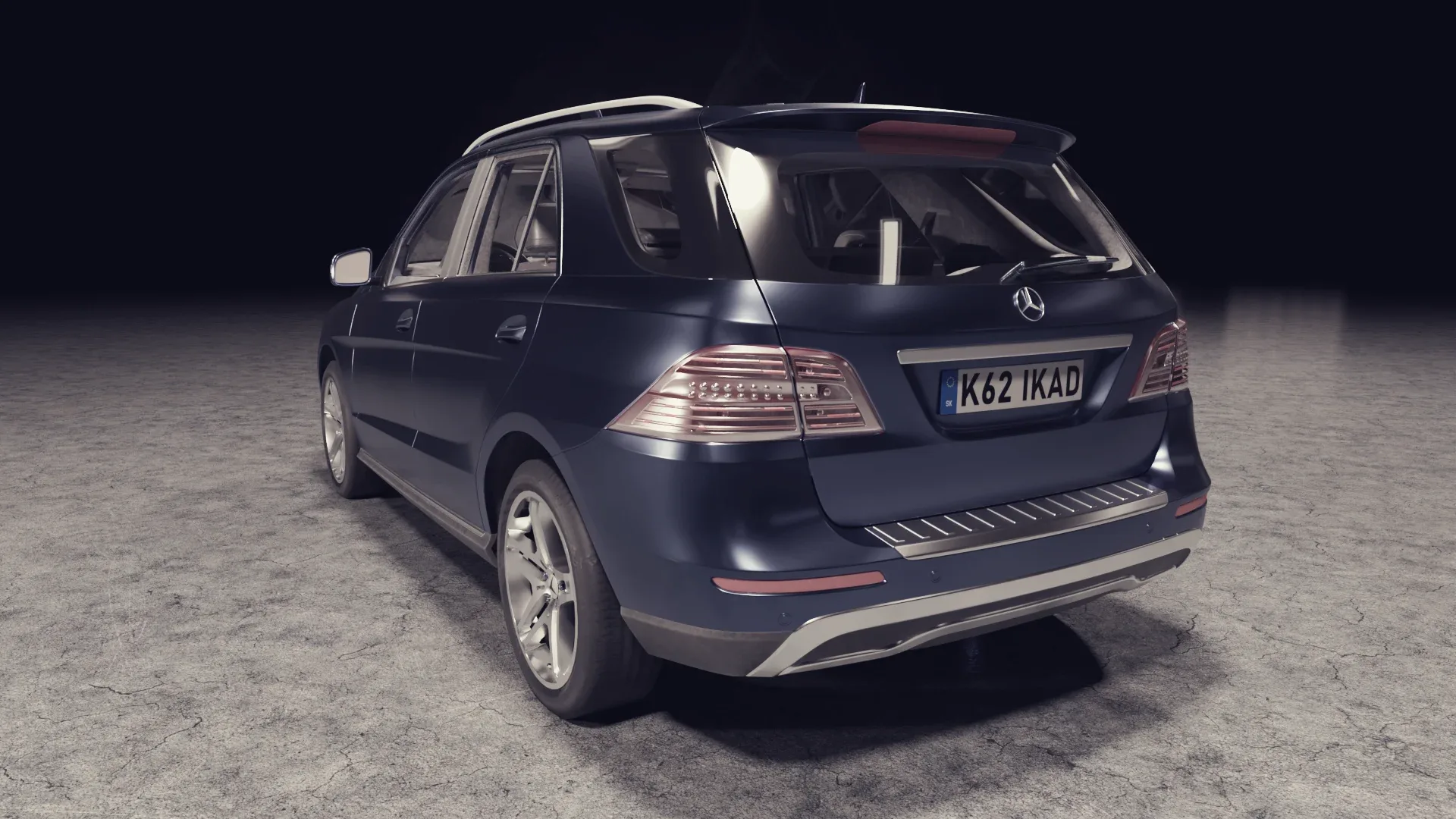 3D Blue car mercedes benz mL