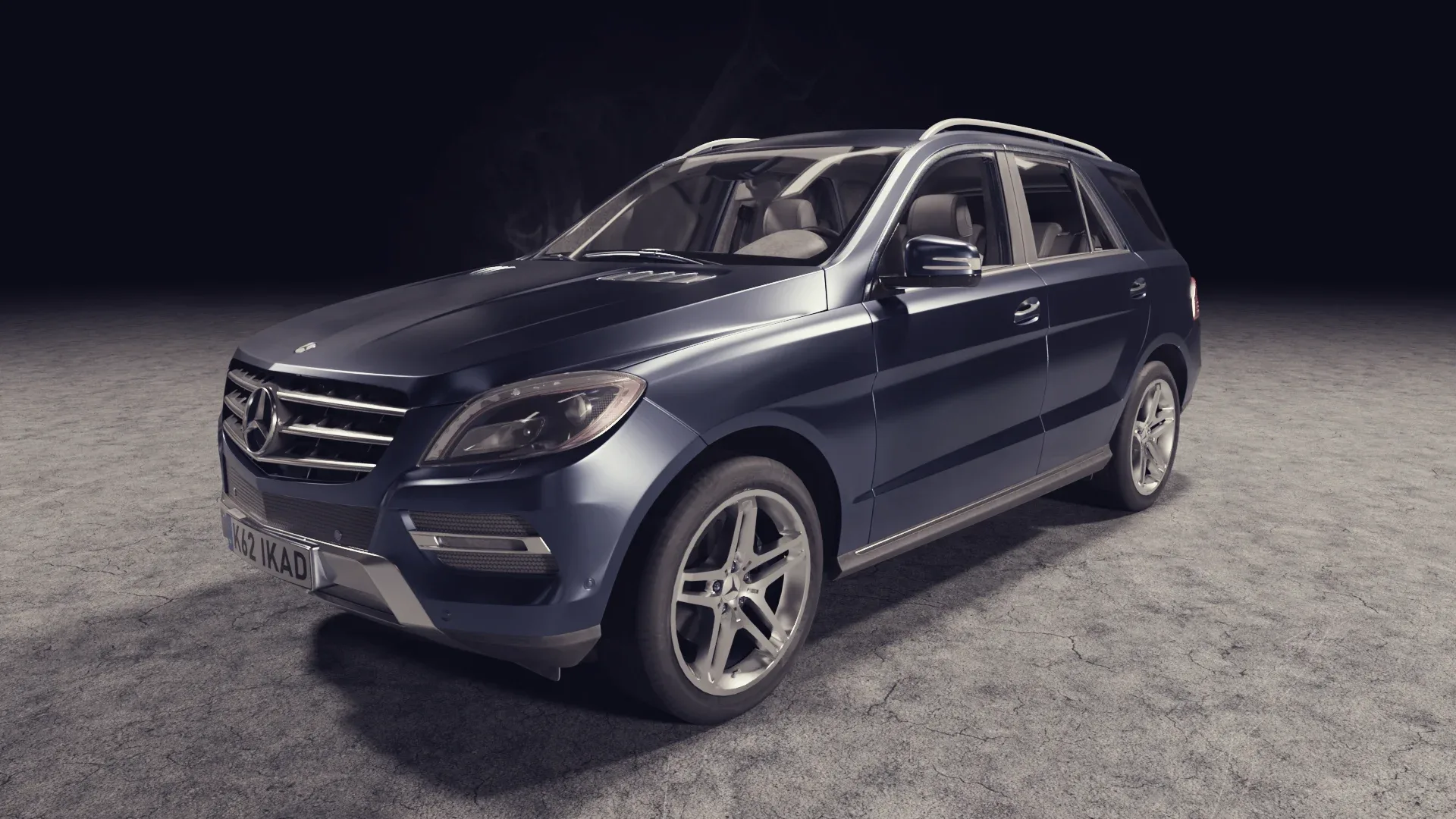 3D Blue car mercedes benz mL