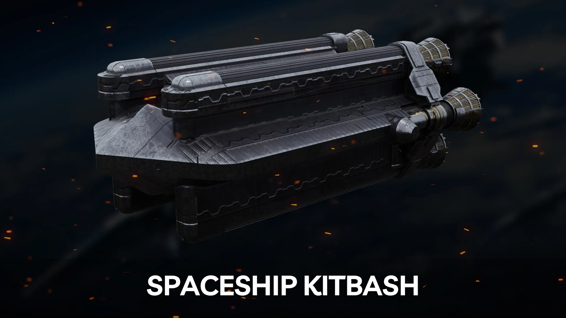 34 Spaceships Kitbash + Texture &amp; UV's For Concept Art And Game