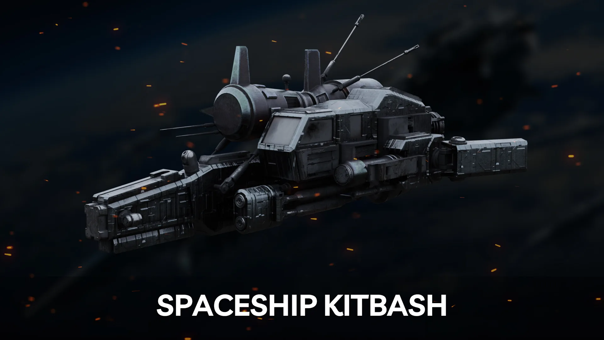 34 Spaceships Kitbash + Texture &amp; UV's For Concept Art And Game