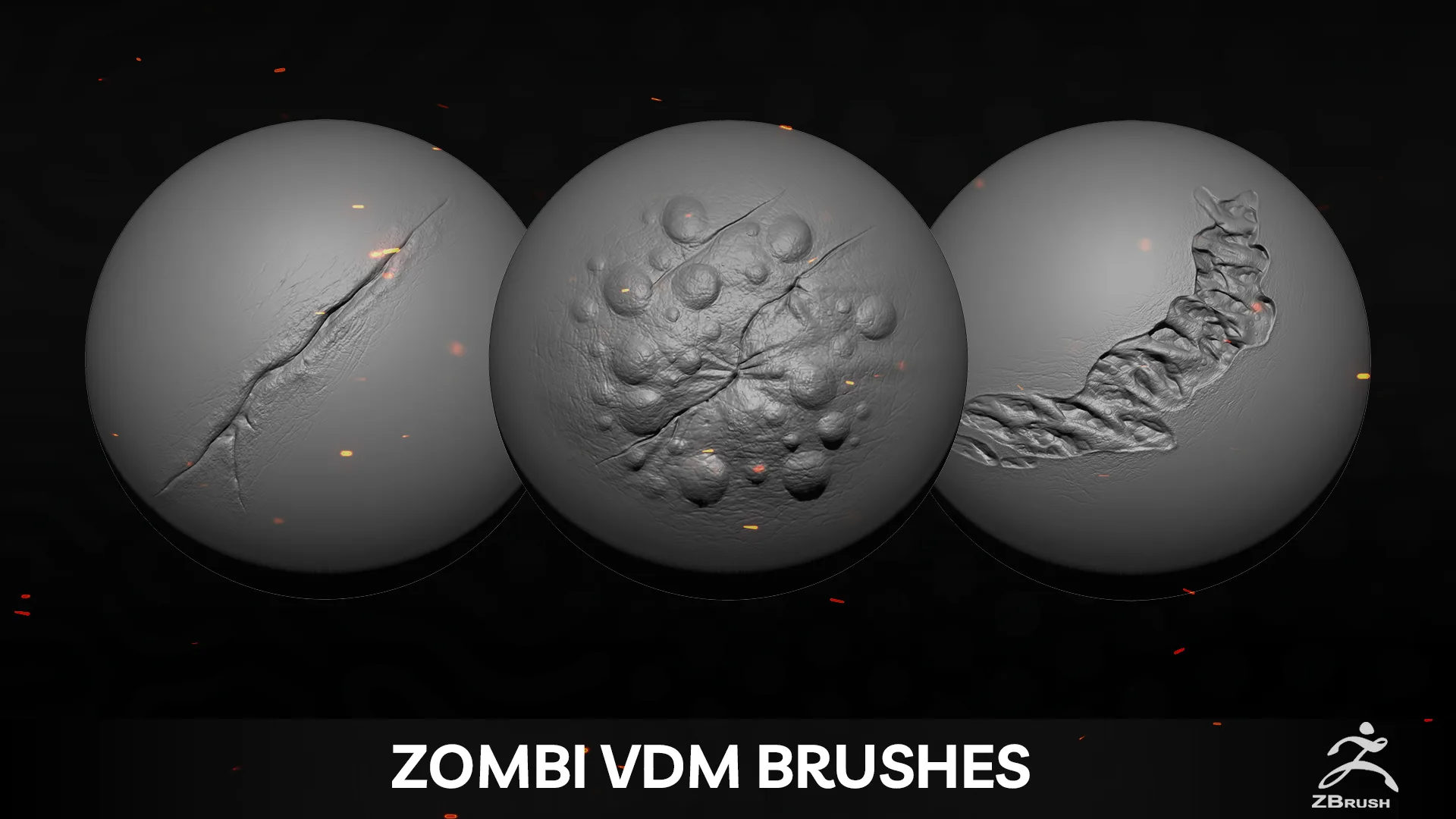 50 Zombie And Monster VDM Brushes + Alpha