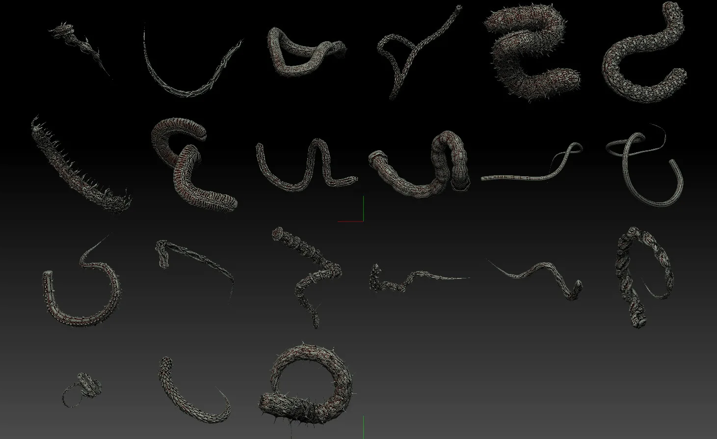 45 Insert Brushes + FBX Files worm_insect_tentacle_stuff