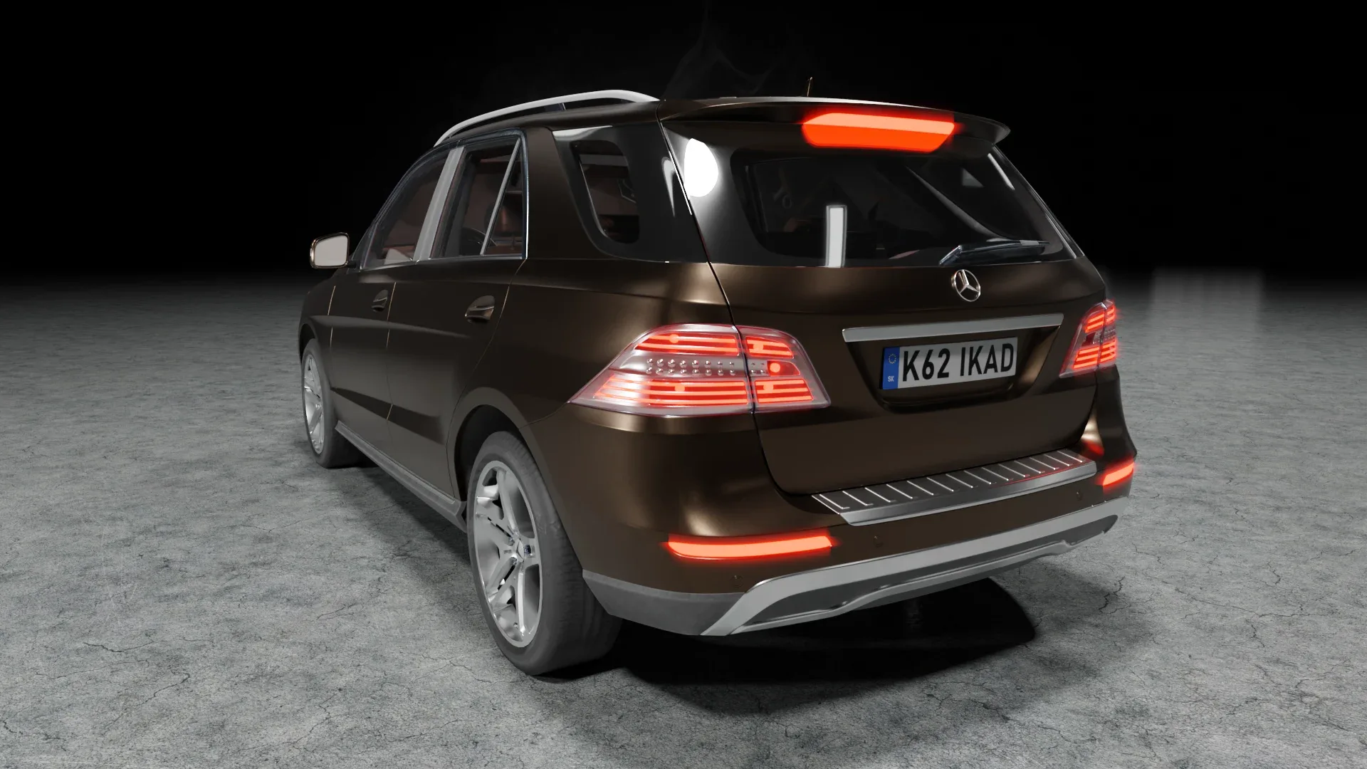 3D model of brown car mercedes benz ml