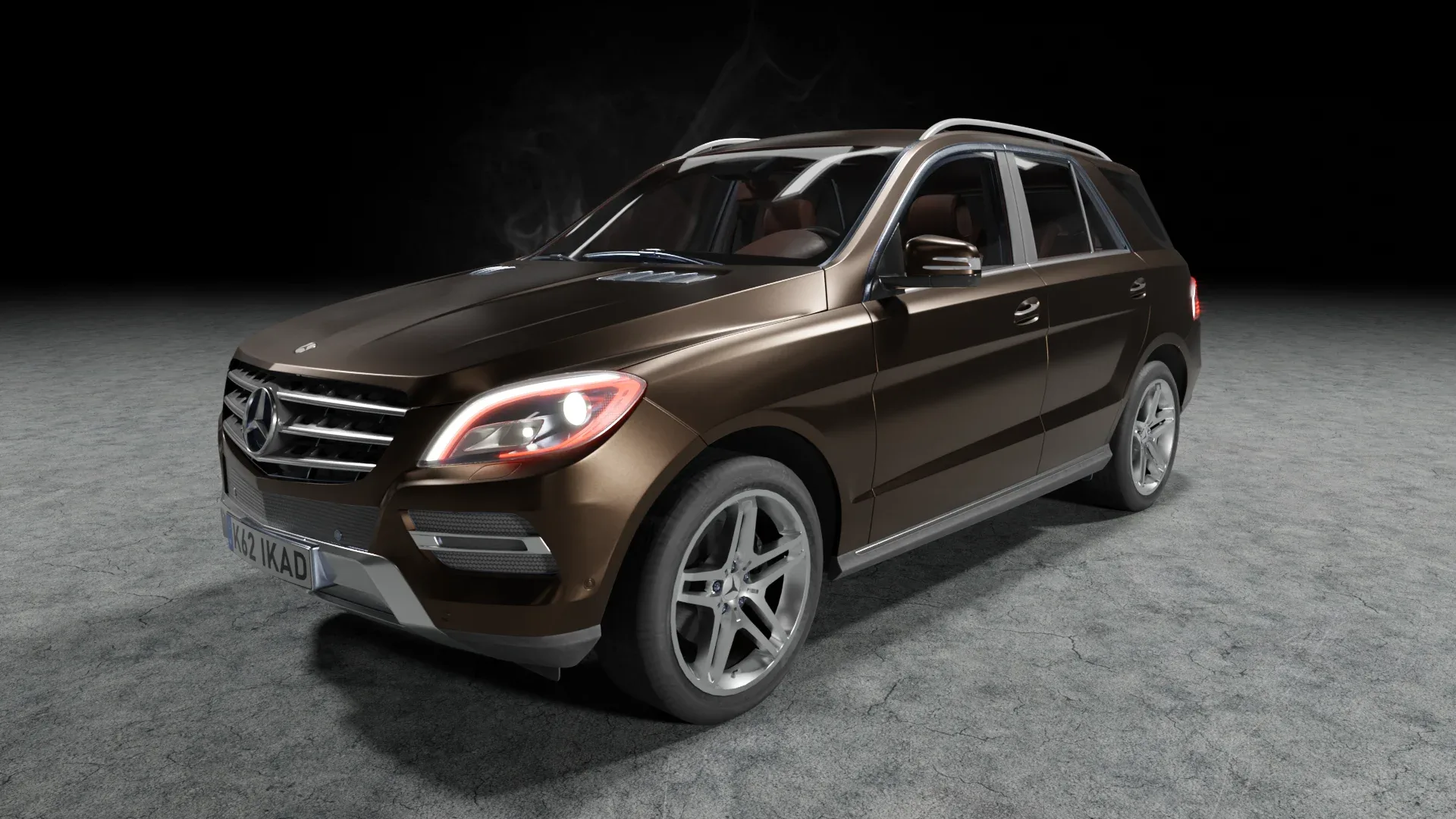 3D model of brown car mercedes benz ml