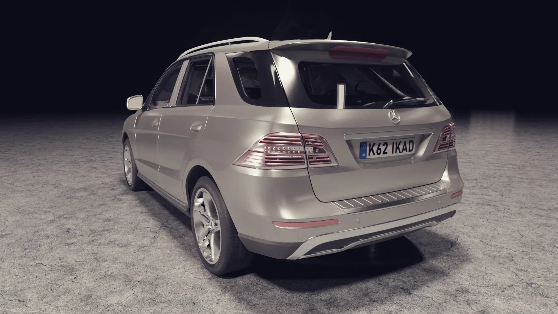 3D model of gray car mercedes benz ml