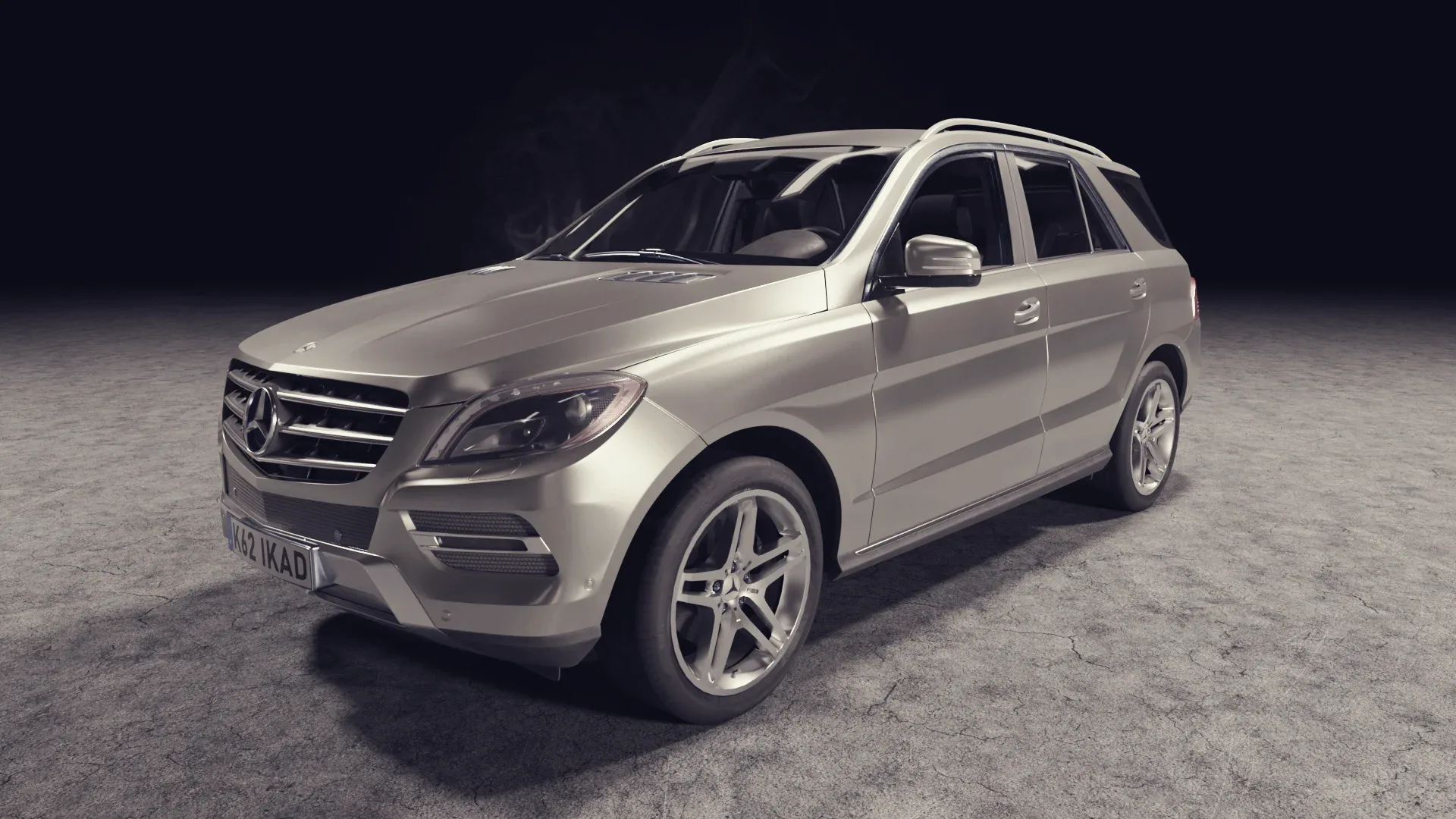 3D model of gray car mercedes benz ml