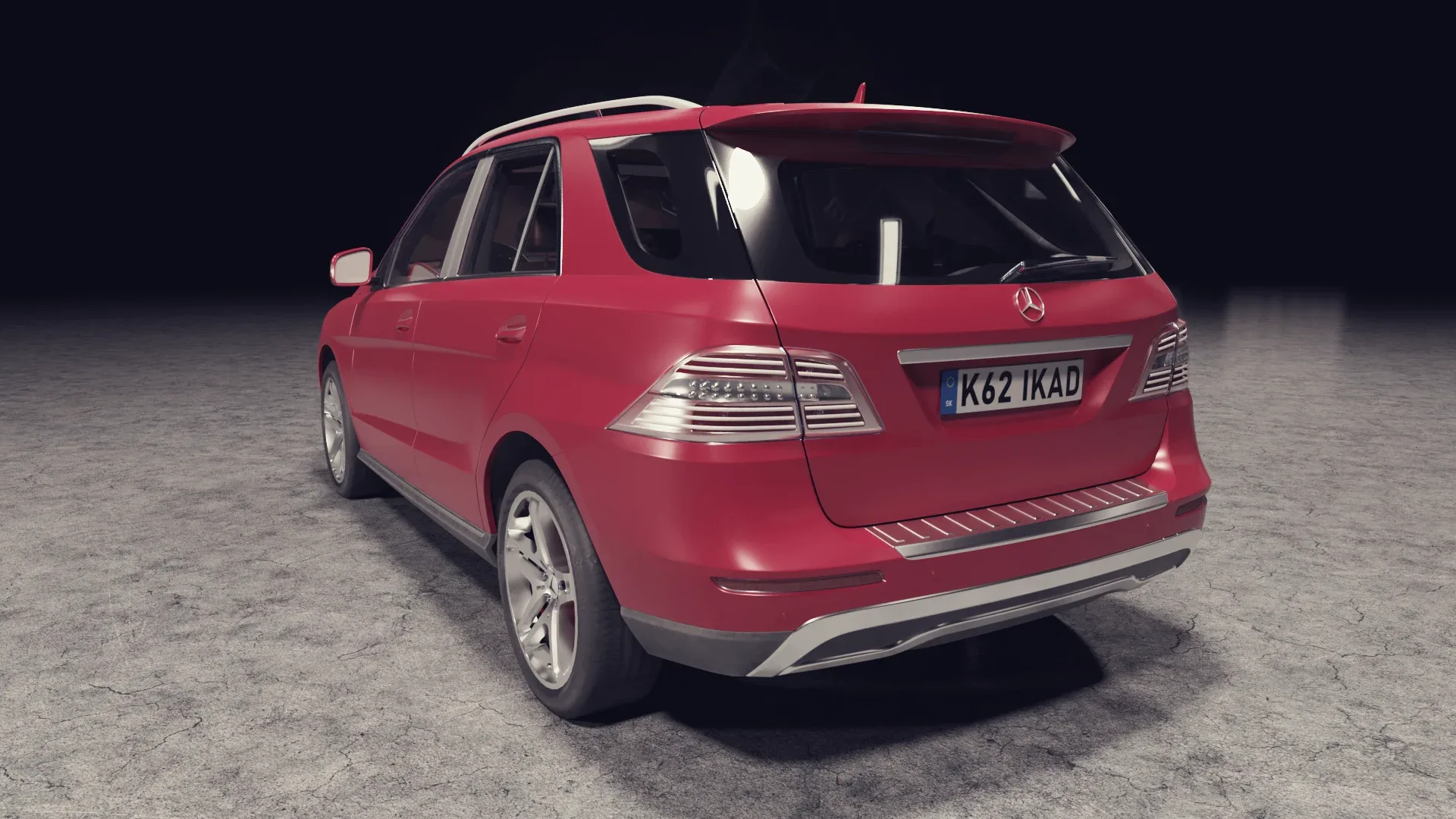 3D model of red car Mercedes Benz ML