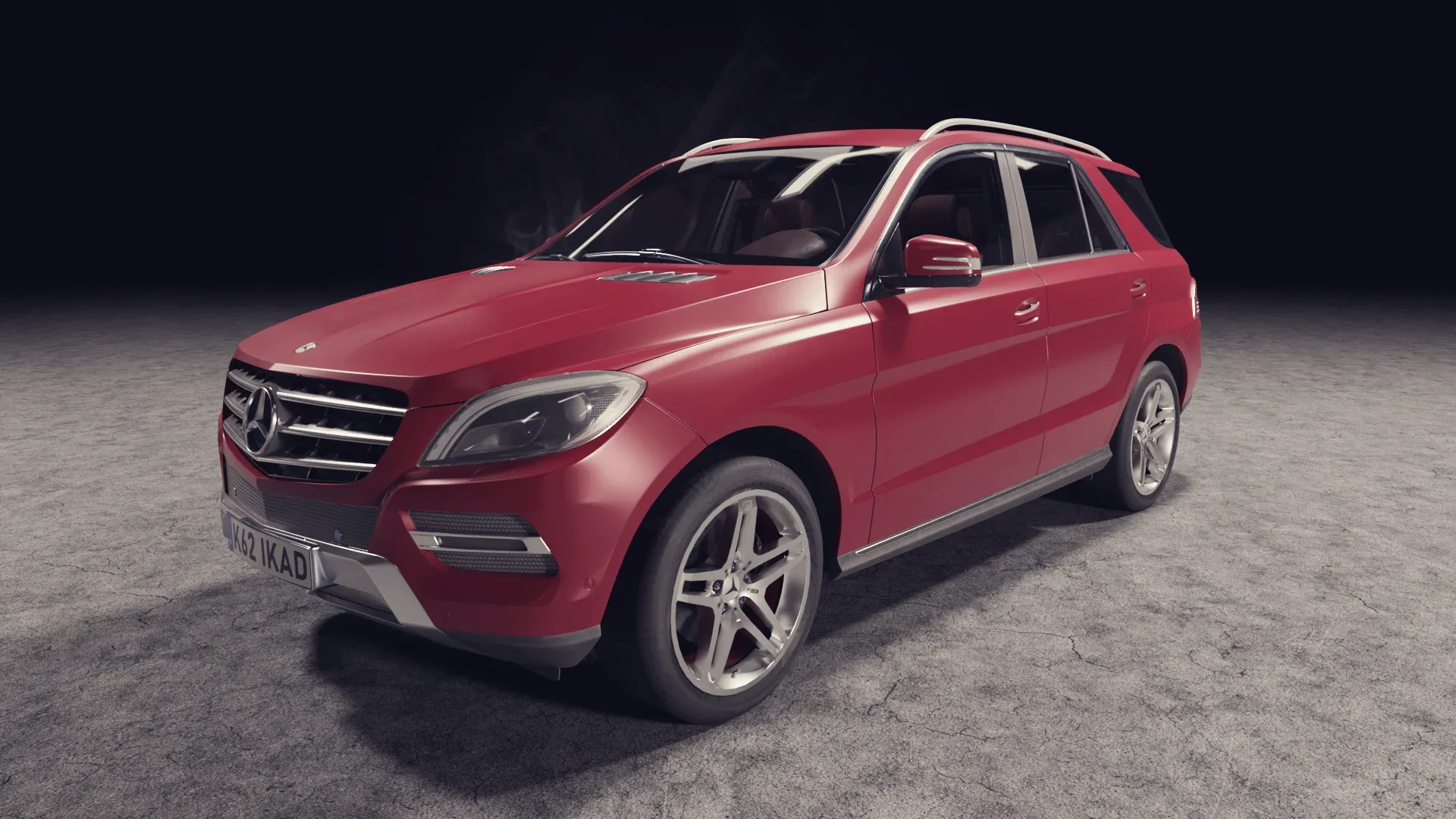 3D model of red car Mercedes Benz ML