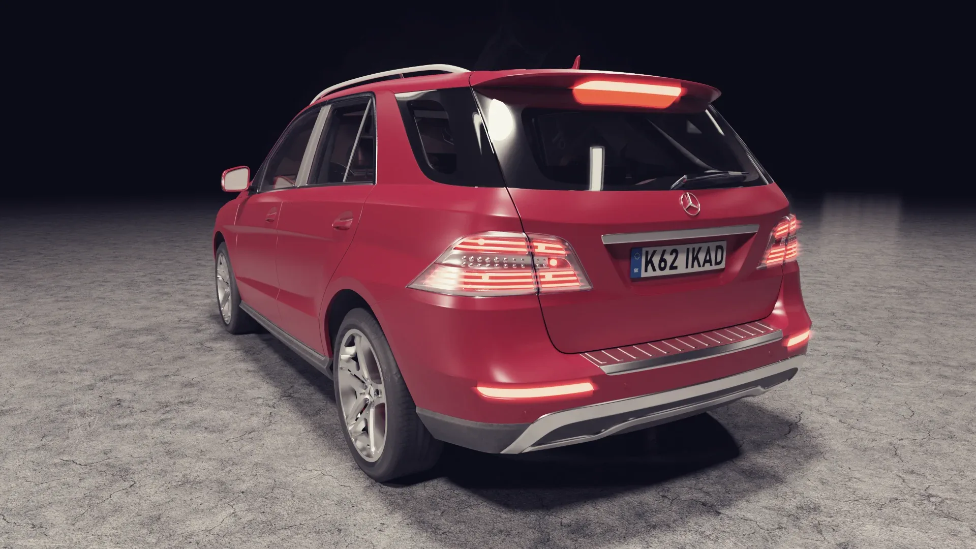 3D model of red car Mercedes Benz ML