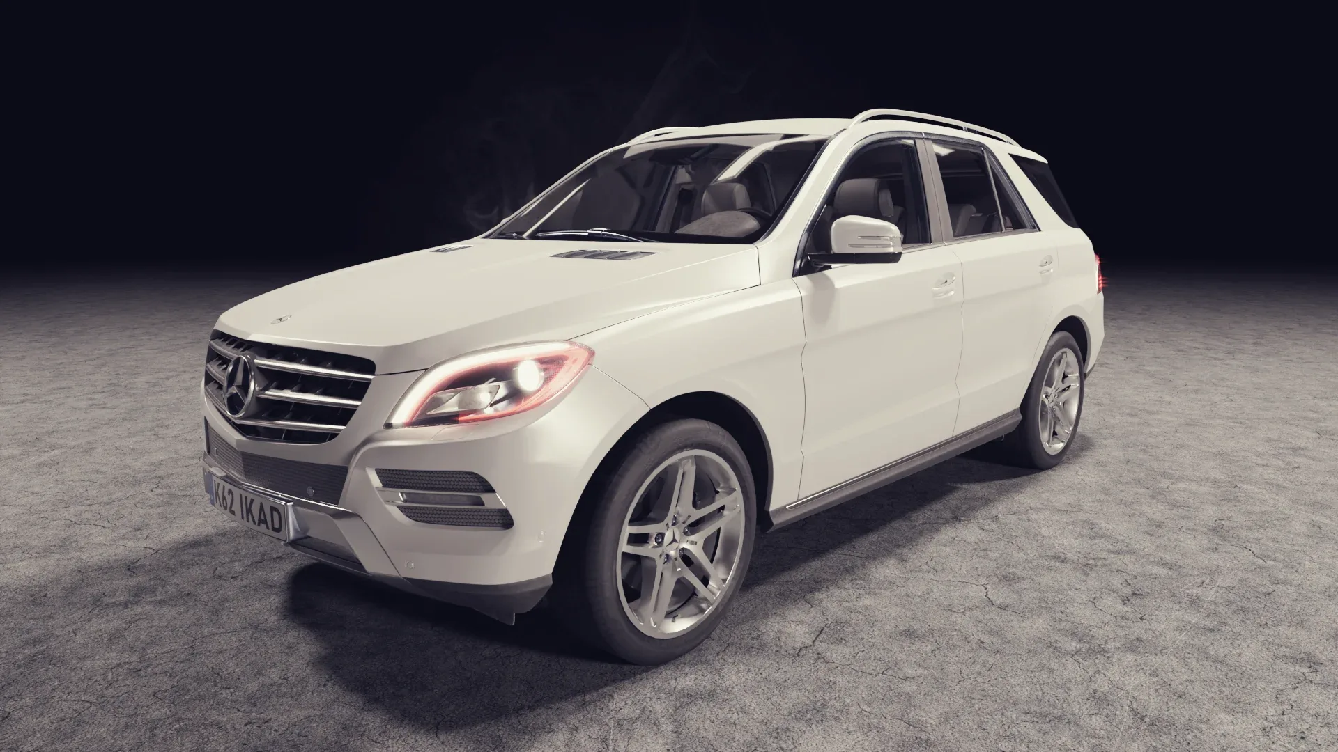 3D model of white car Mercedes Benz ML