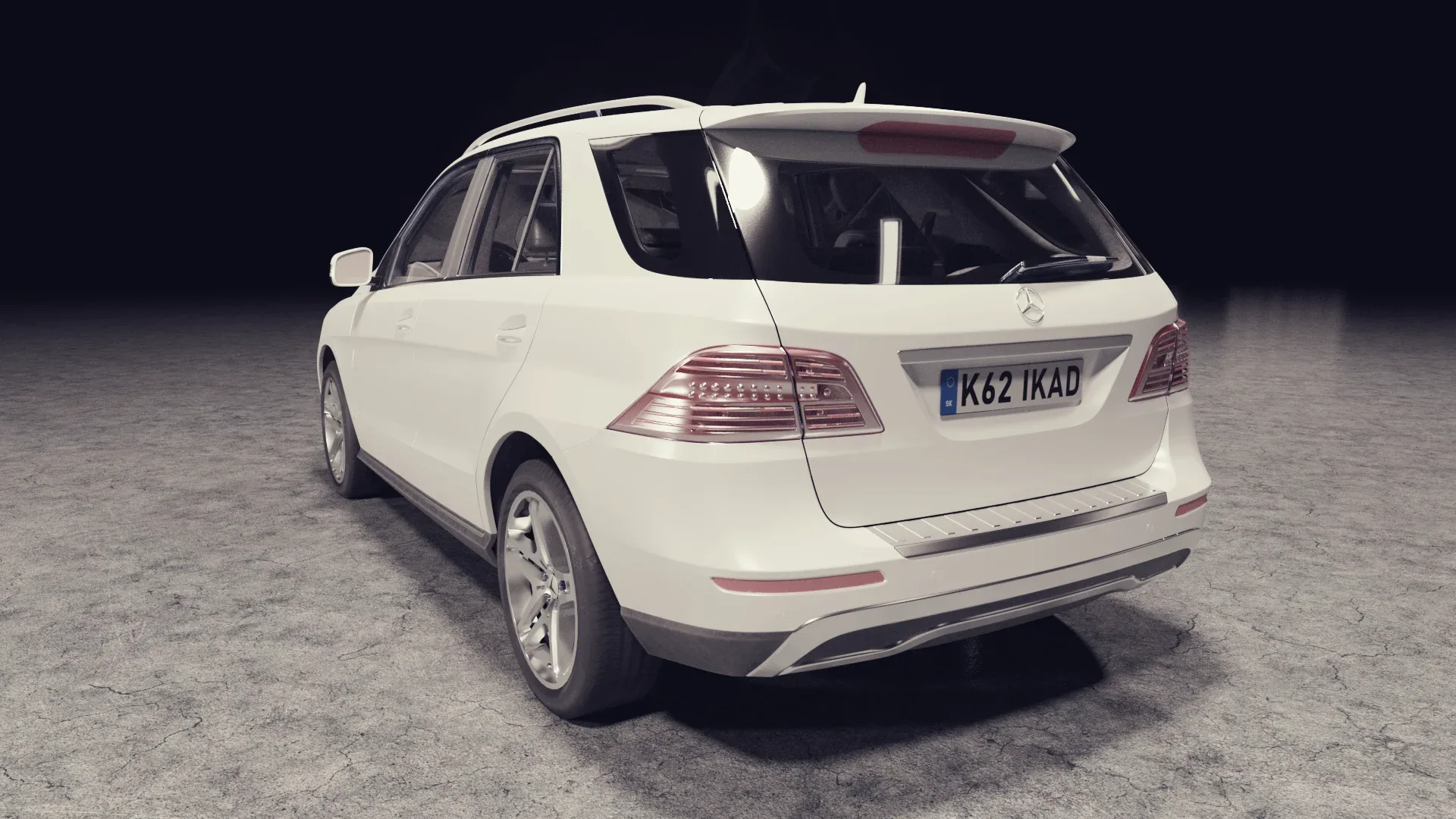 3D model of white car Mercedes Benz ML