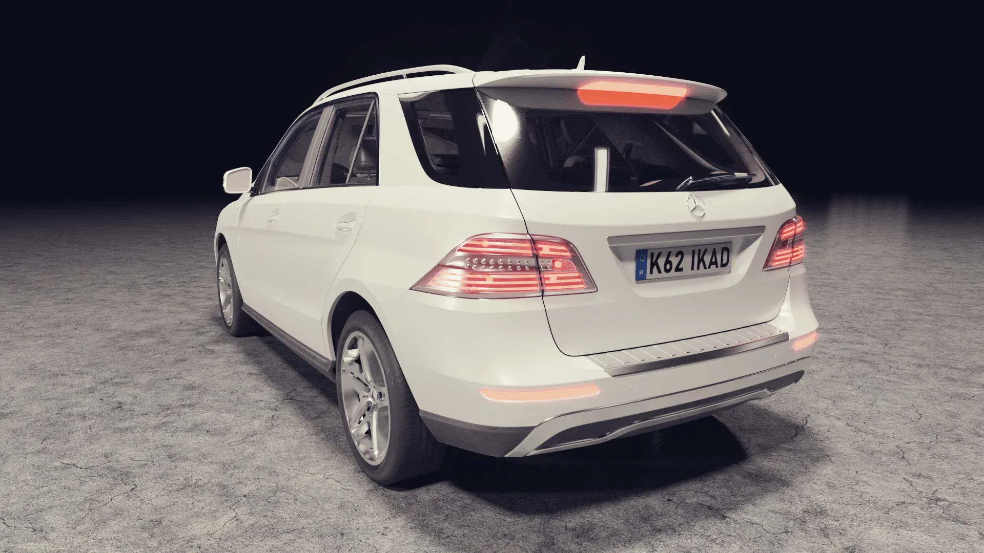 3D model of white car Mercedes Benz ML