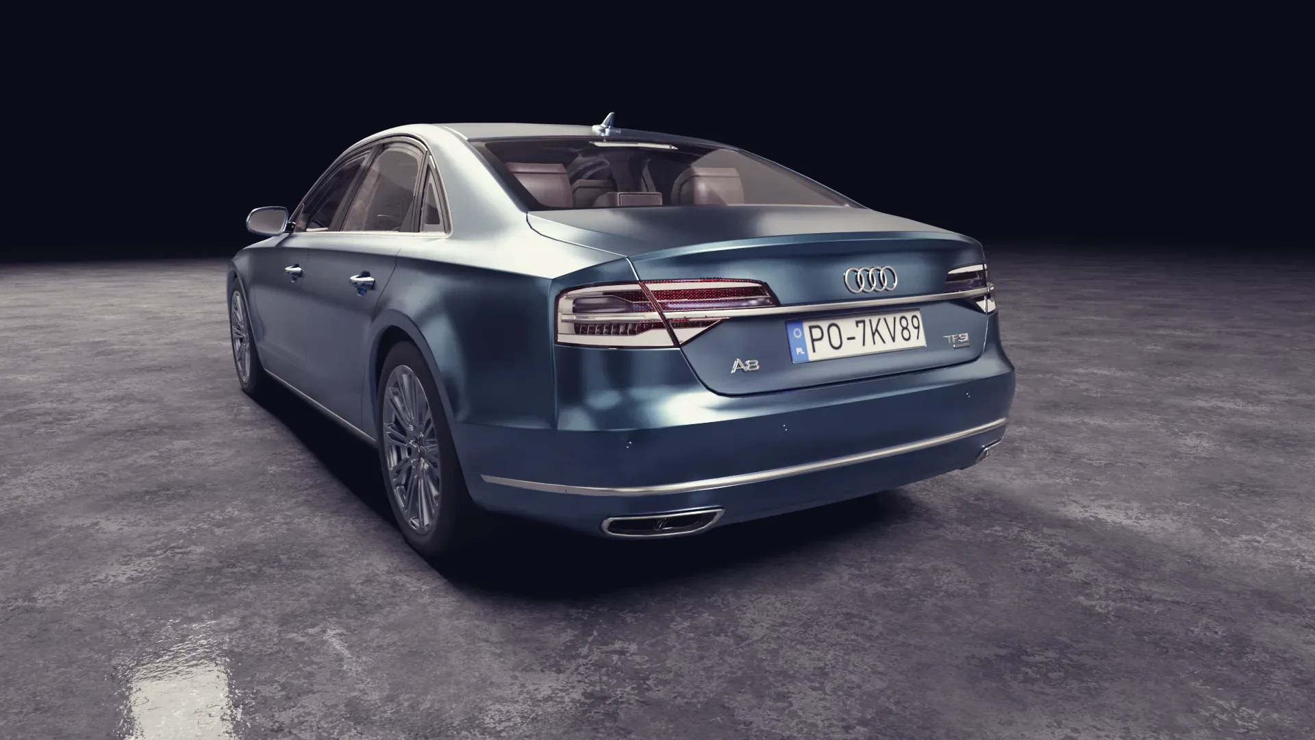 3D model of the Blue Car Audi A8