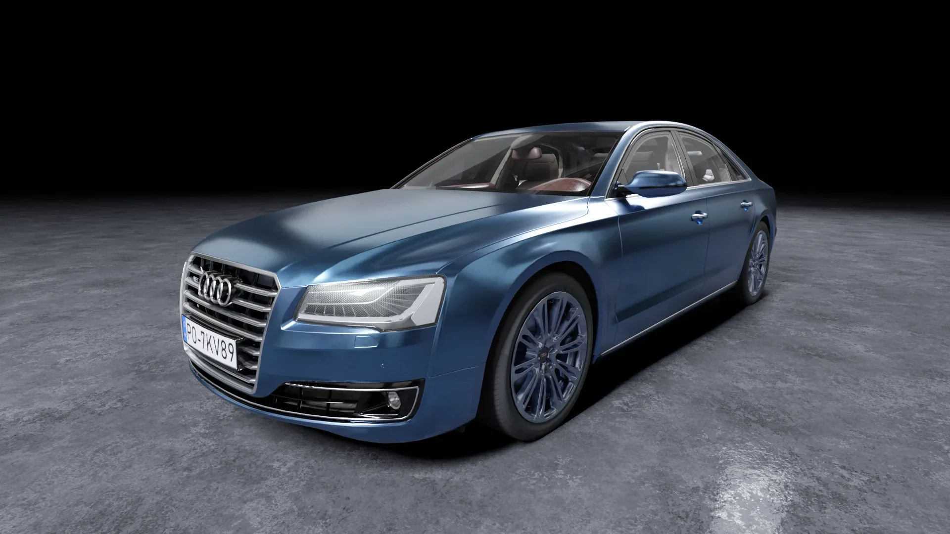 3D model of the Blue Car Audi A8