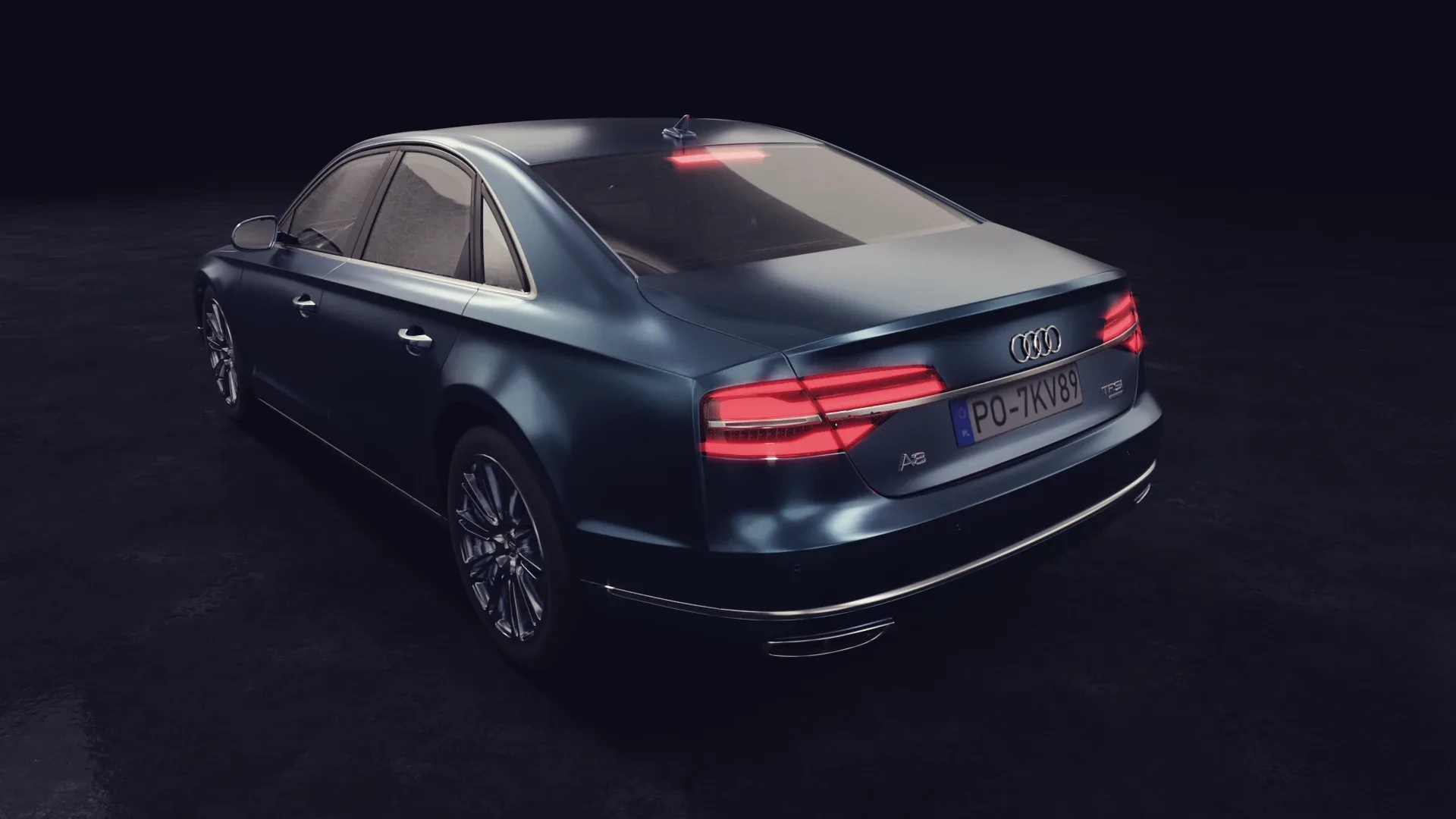 3D model of the Blue Car Audi A8