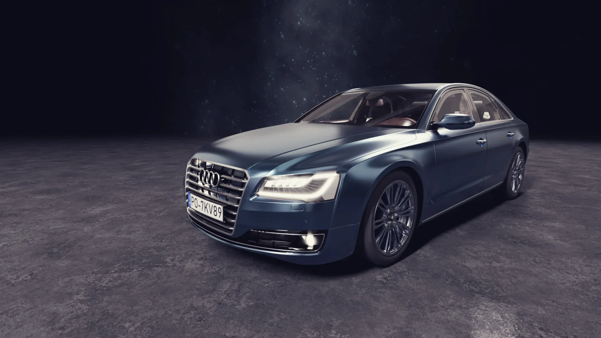 3D model of the Blue Car Audi A8