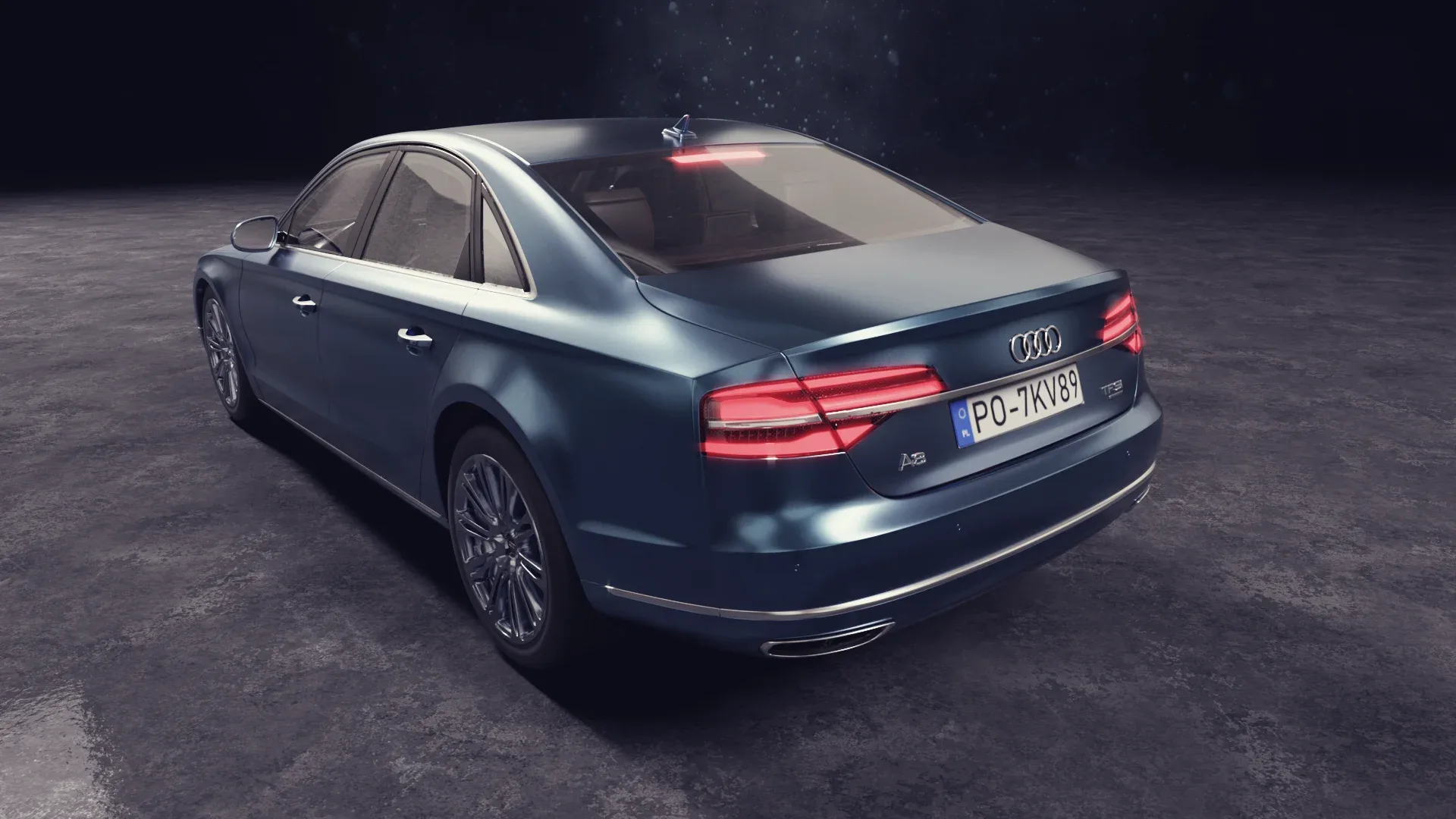 3D model of the Blue Car Audi A8