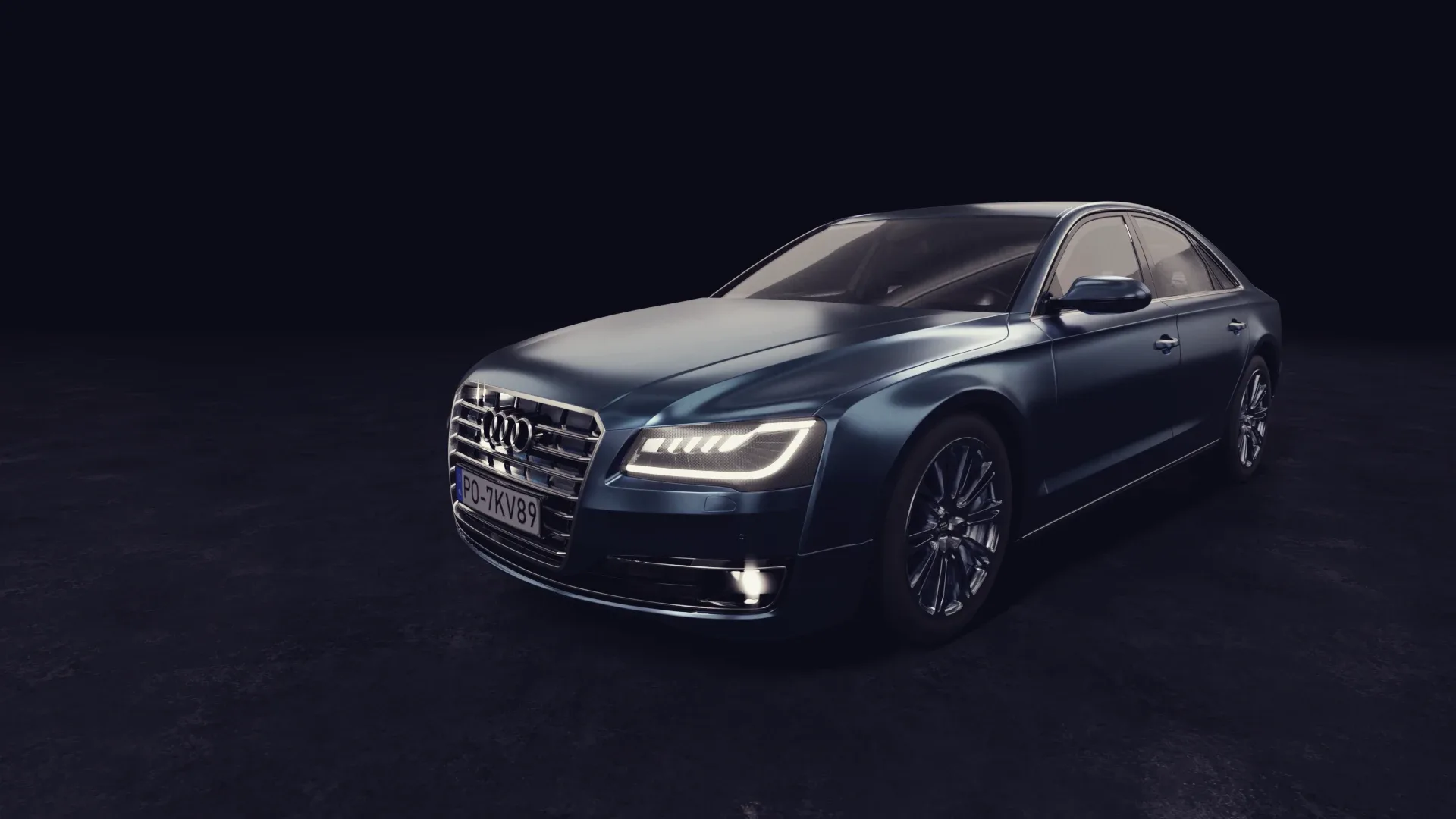 3D model of the Blue Car Audi A8