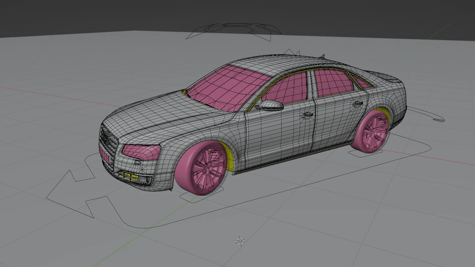 3D model of the Red Car Audi A8