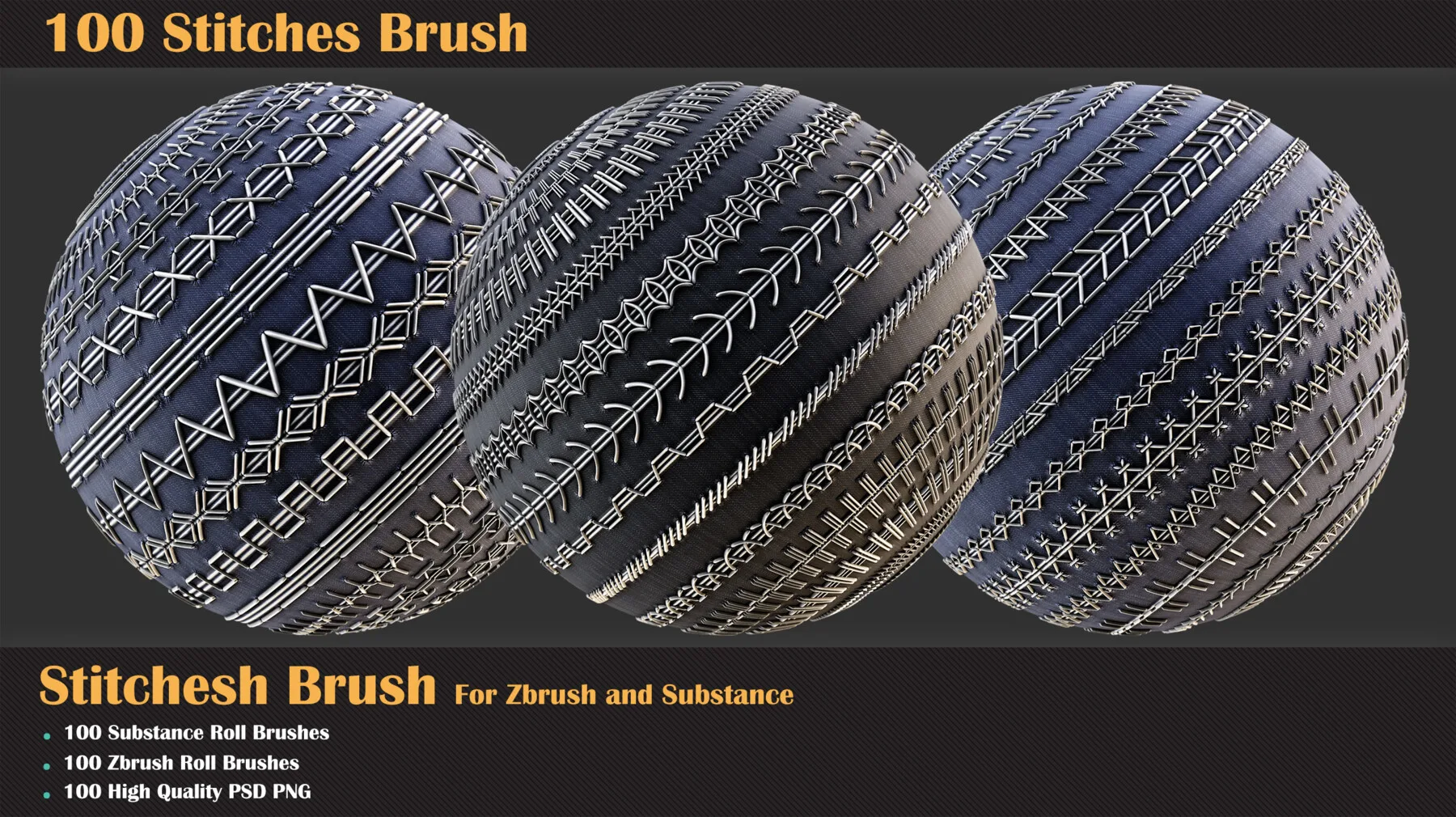 100 Stitches Brush - Substance and Zbrush