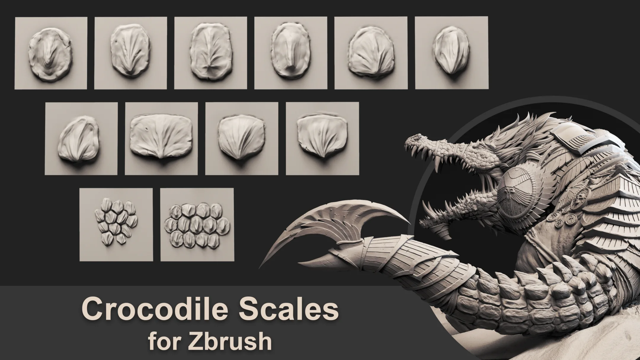 Crocodile Scales for Zbrush