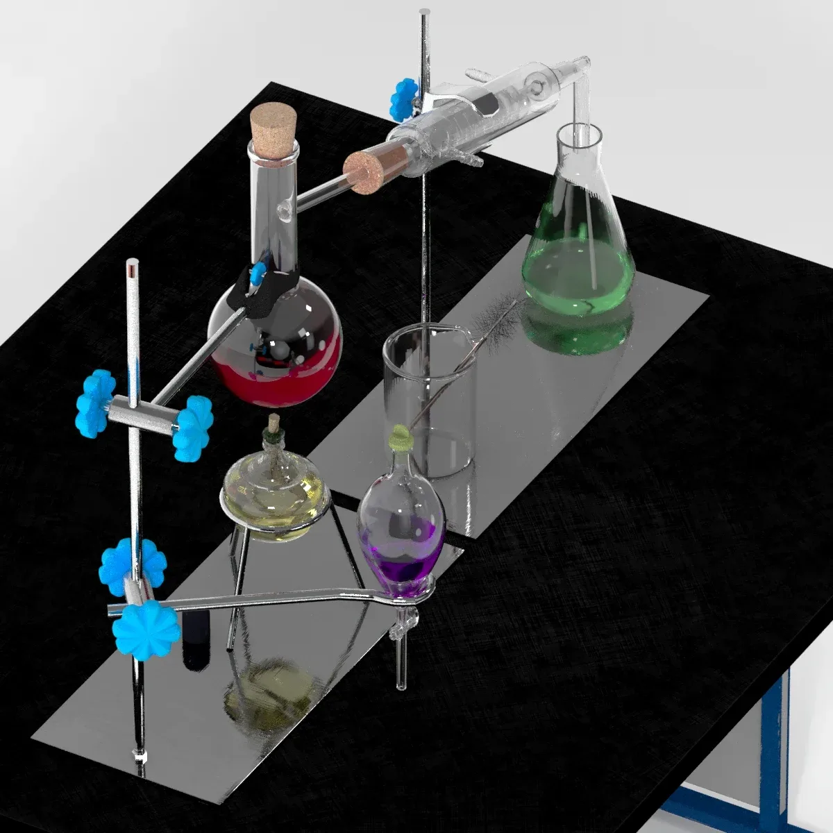 Chemistry Laboratory Glassware on the table (Condenser)