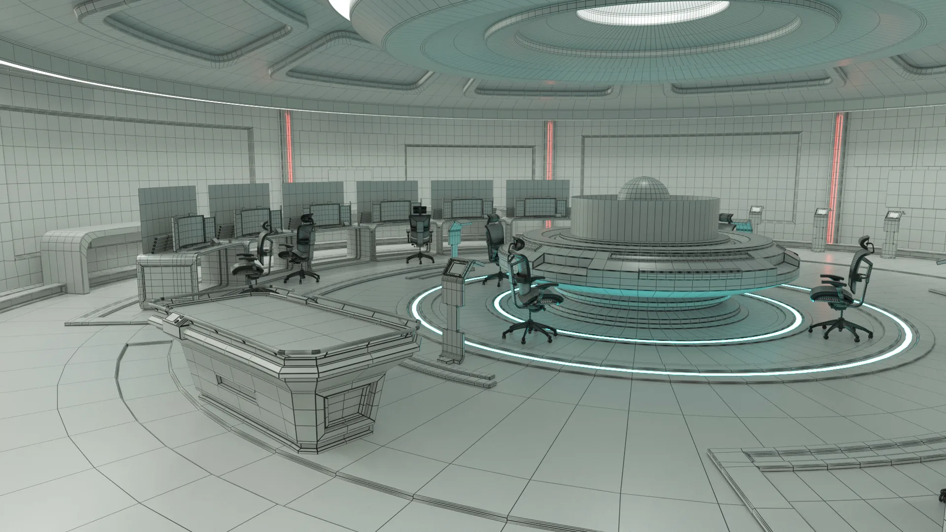 Sci Fi Interior Station 3D model