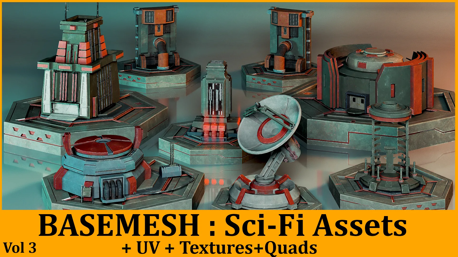 BASEMESH : Sci-Fi Assets ( Texture+ UV ) VOl 3