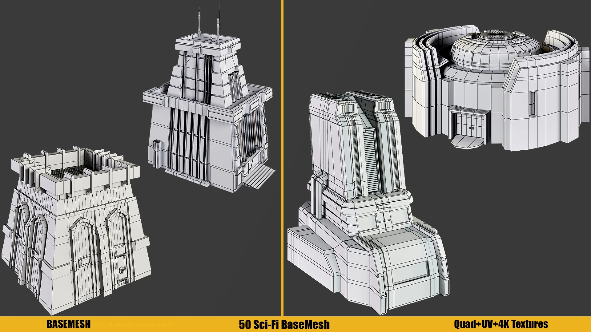 BASEMESH : Sci-Fi Assets ( Texture+ UV ) VOl 3