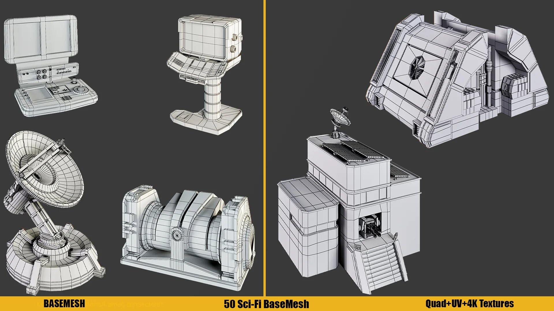 BASEMESH : Sci-Fi Assets ( Texture+ UV ) VOl 3