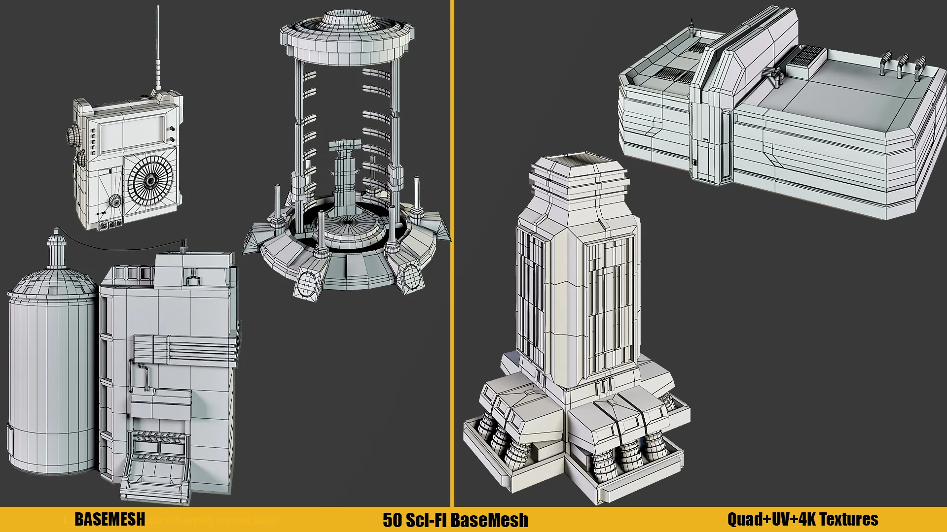 BASEMESH : Sci-Fi Assets ( Texture+ UV ) VOl 3