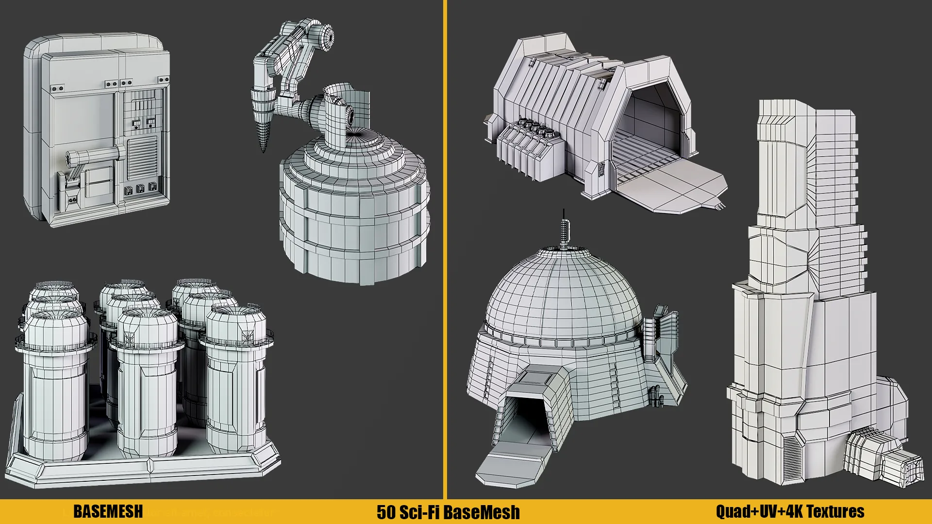 BASEMESH : Sci-Fi Assets ( Texture+ UV ) VOl 3