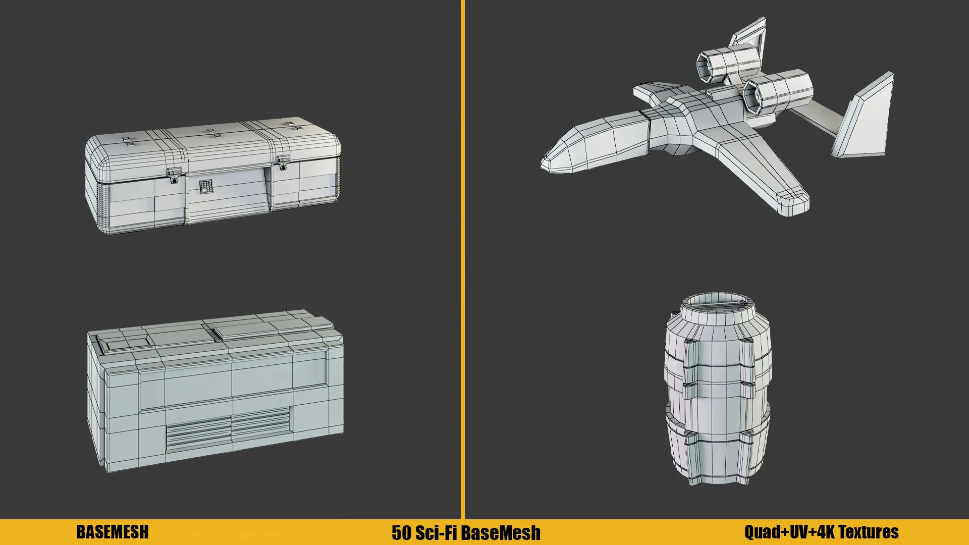 BASEMESH : Sci-Fi Assets ( Texture+ UV ) VOl 3