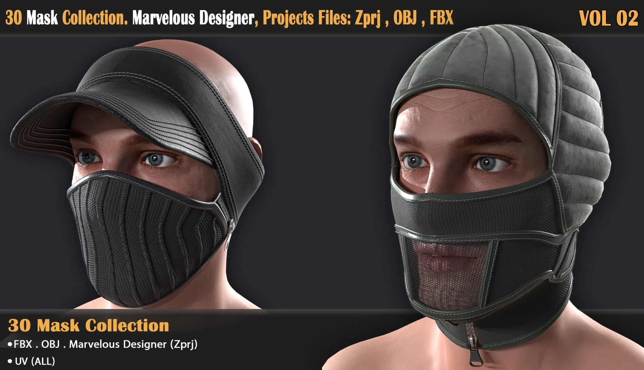 30 Mask Collection. Marvelous Designer