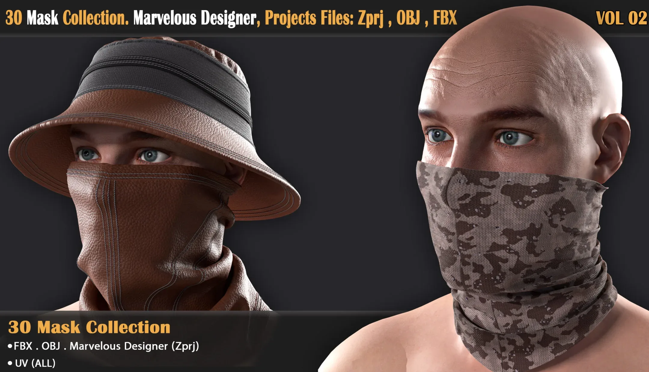 30 Mask Collection. Marvelous Designer