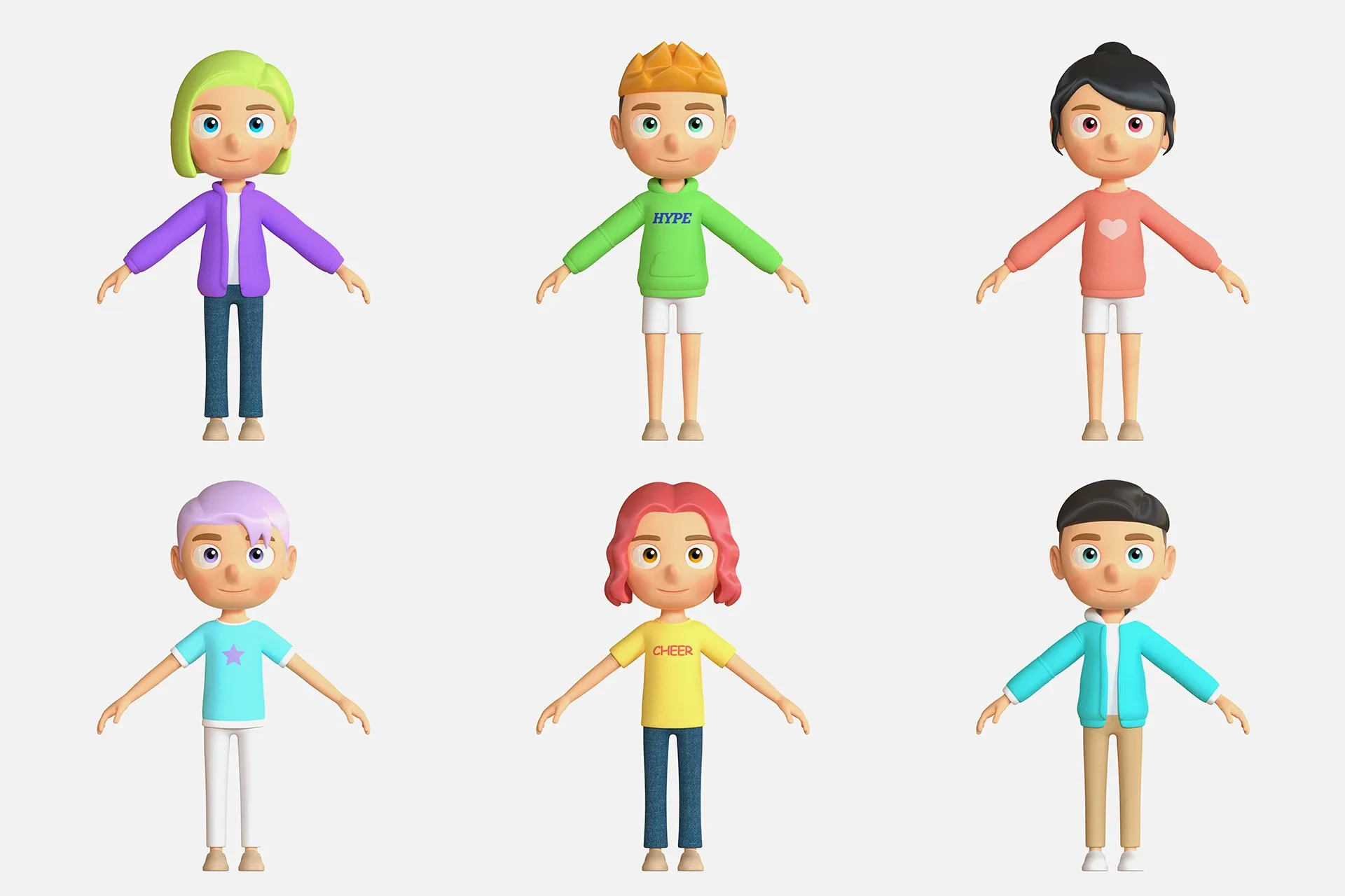 Boys And Girls Character Characters Rigged