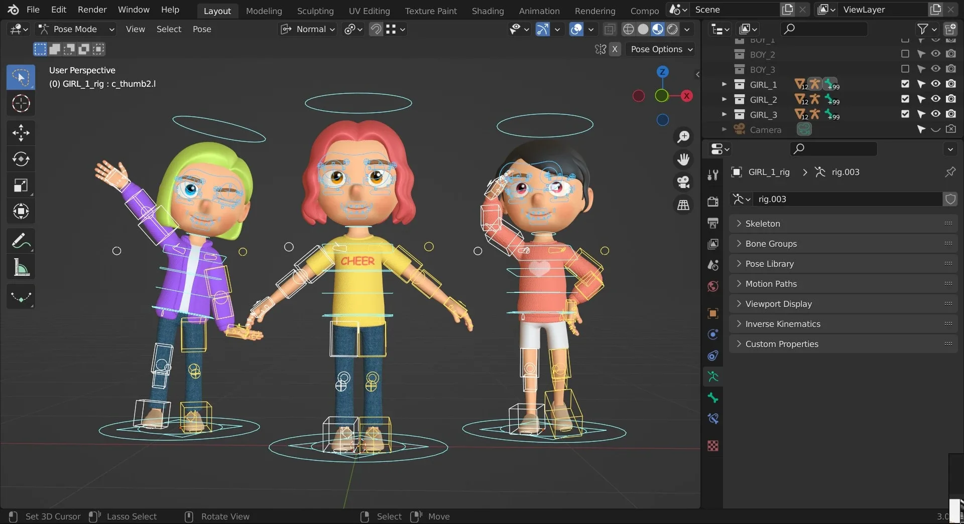 Boys And Girls Character Characters Rigged