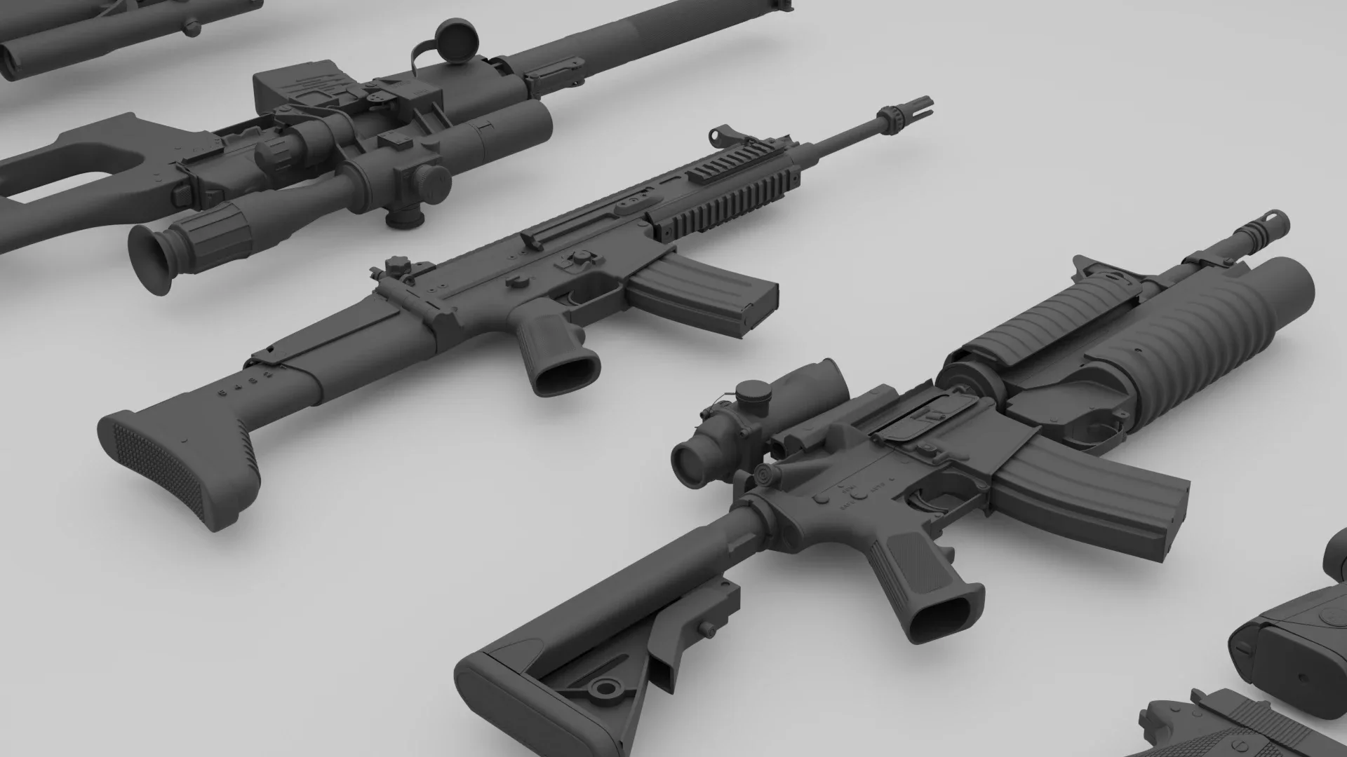 3D Gun Kitbash Game Ready Vol.01